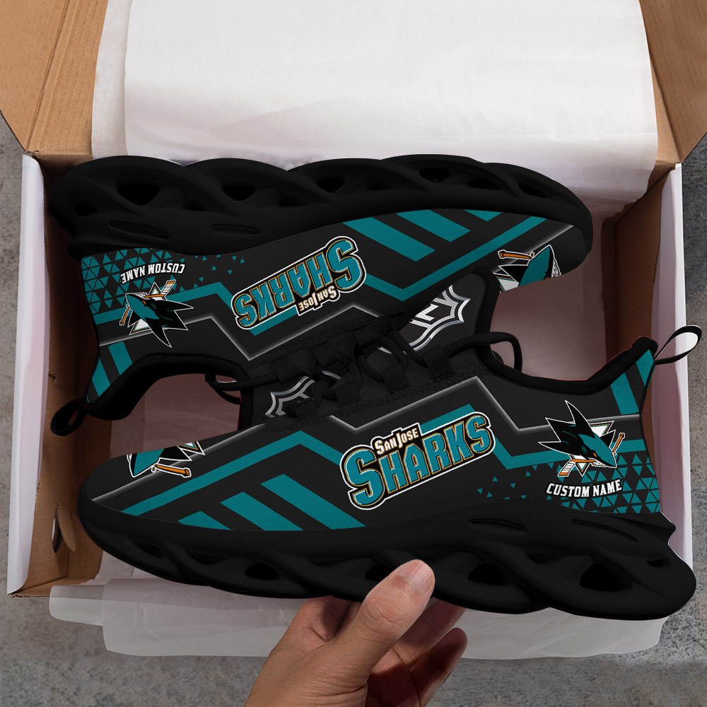 Custom Name San Jose Sharks PERSONALIZED MAX SOUL SHOES DS001 NEW 2022 - Famjoys Custom Name San Jose Sharks PERSONALIZED MAX SOUL SHOES DS001 NEW 2022 - Famjoys