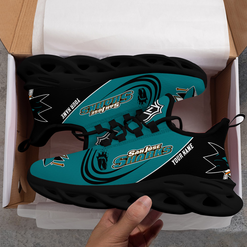 Custom Name San Jose Sharks PERSONALIZED MAX SOUL SHOES DS006 - Famjoys Custom Name San Jose Sharks PERSONALIZED MAX SOUL SHOES DS006 - Famjoys