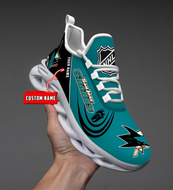 Custom Name San Jose Sharks PERSONALIZED MAX SOUL SHOES DS006 - Famjoys Custom Name San Jose Sharks PERSONALIZED MAX SOUL SHOES DS006 - Famjoys
