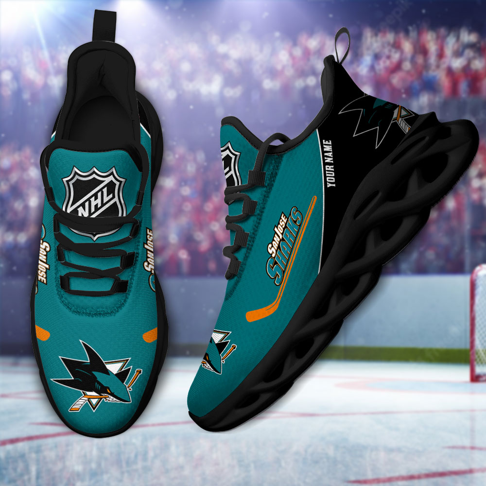 Custom Name San Jose Sharks PERSONALIZED MAX SOUL SHOES DS006 NEW 2022 M1 - Famjoys Custom Name San Jose Sharks PERSONALIZED MAX SOUL SHOES DS006 NEW 2022 M1 - Famjoys