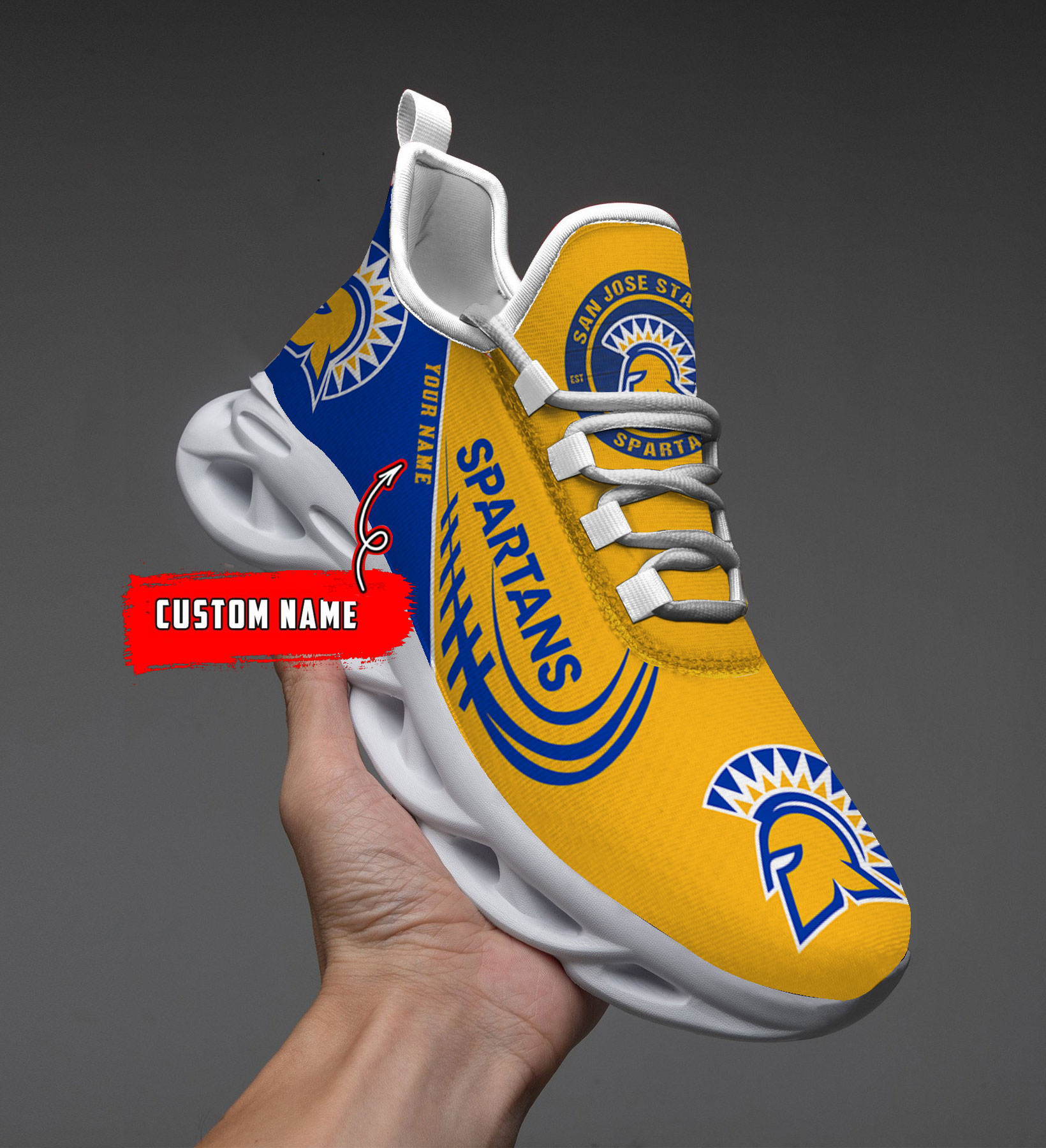 Custom Name San Jose State Spartans PERSONALIZED MAX SOUL SHOES DS006 - Famjoys Custom Name San Jose State Spartans PERSONALIZED MAX SOUL SHOES DS006 - Famjoys