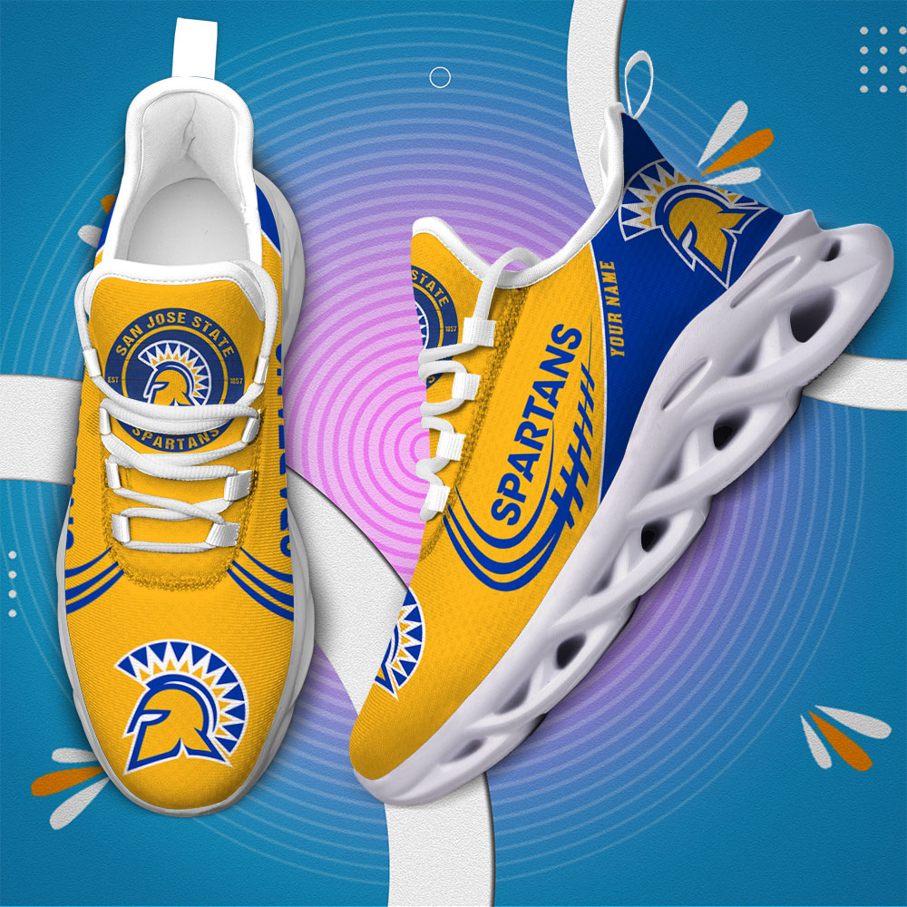 Custom Name San Jose State Spartans PERSONALIZED MAX SOUL SHOES DS006 - Famjoys Custom Name San Jose State Spartans PERSONALIZED MAX SOUL SHOES DS006 - Famjoys