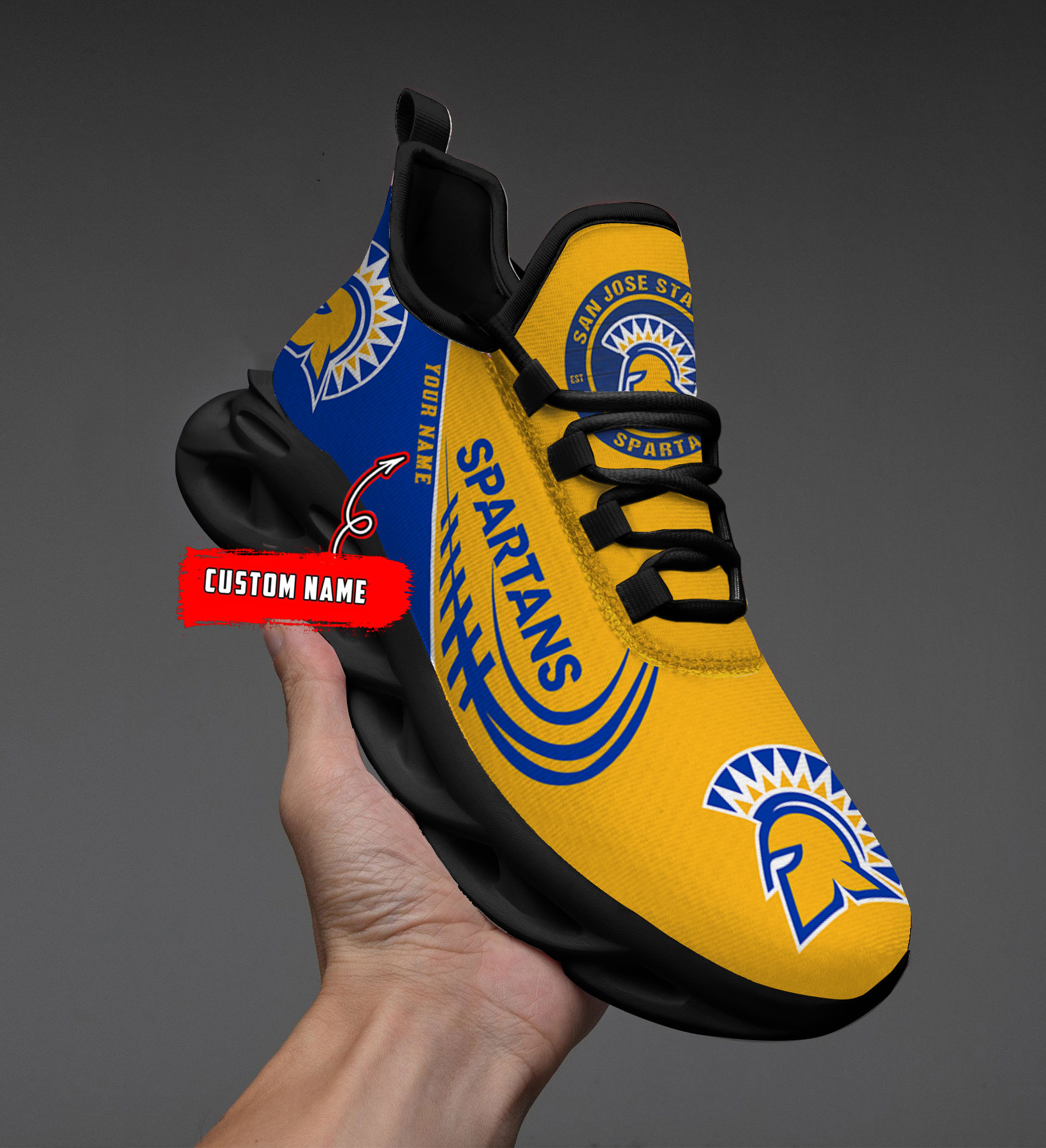 Custom Name San Jose State Spartans PERSONALIZED MAX SOUL SHOES DS006 - Famjoys Custom Name San Jose State Spartans PERSONALIZED MAX SOUL SHOES DS006 - Famjoys
