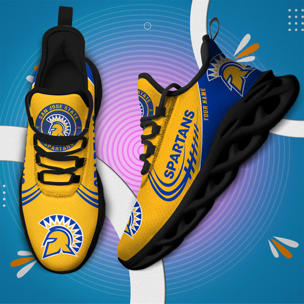 Custom Name San Jose State Spartans PERSONALIZED MAX SOUL SHOES DS006 - Famjoys Custom Name San Jose State Spartans PERSONALIZED MAX SOUL SHOES DS006 - Famjoys
