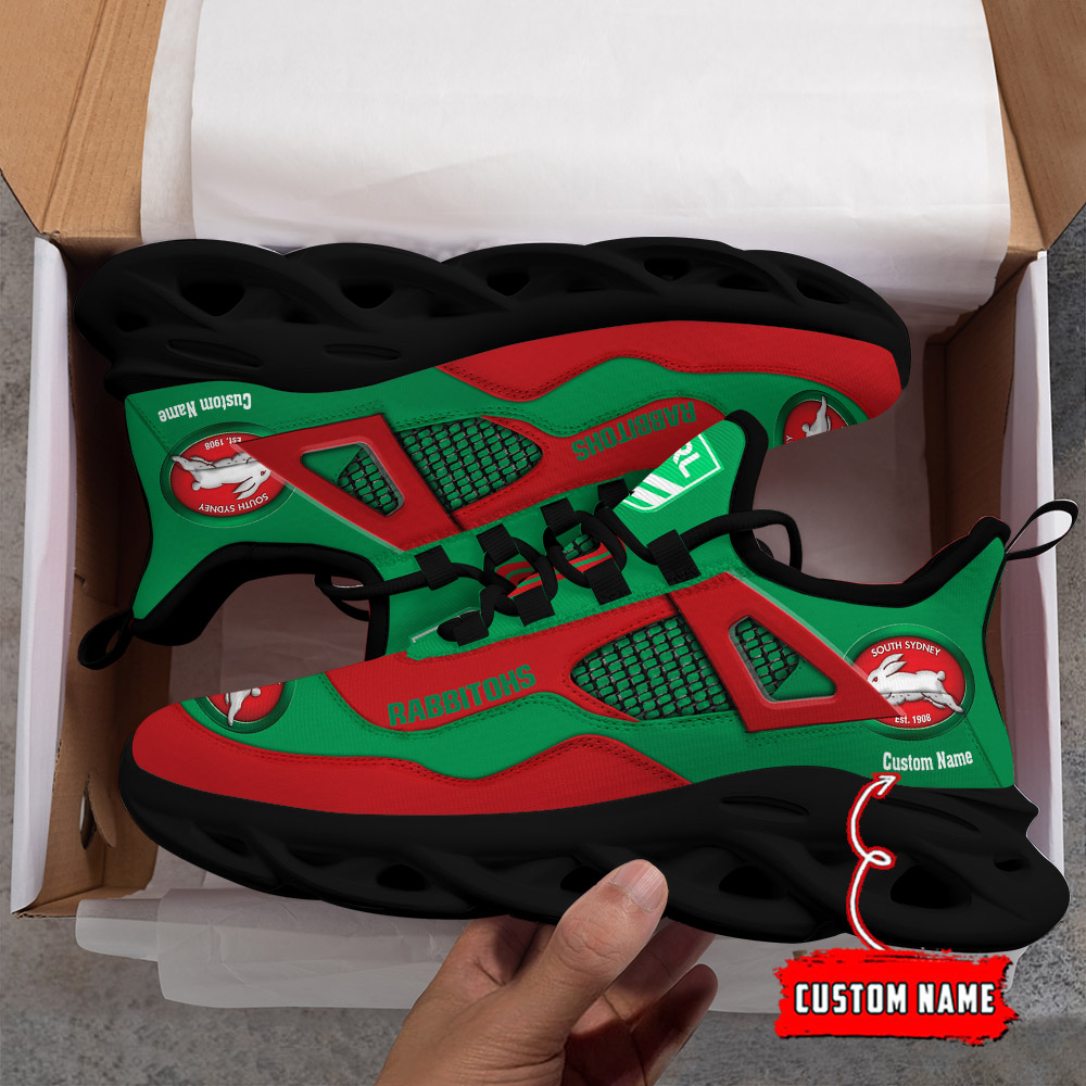 Custom Name South Sydney Rabbitohs NRL MAX SOUL SHOES DS001 - Famjoys Custom Name South Sydney Rabbitohs NRL MAX SOUL SHOES DS001 - Famjoys