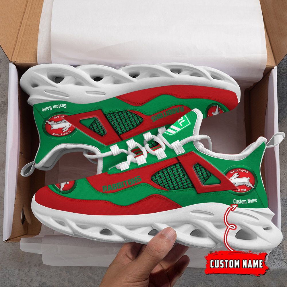 Custom Name South Sydney Rabbitohs NRL MAX SOUL SHOES DS001 - Famjoys Custom Name South Sydney Rabbitohs NRL MAX SOUL SHOES DS001 - Famjoys