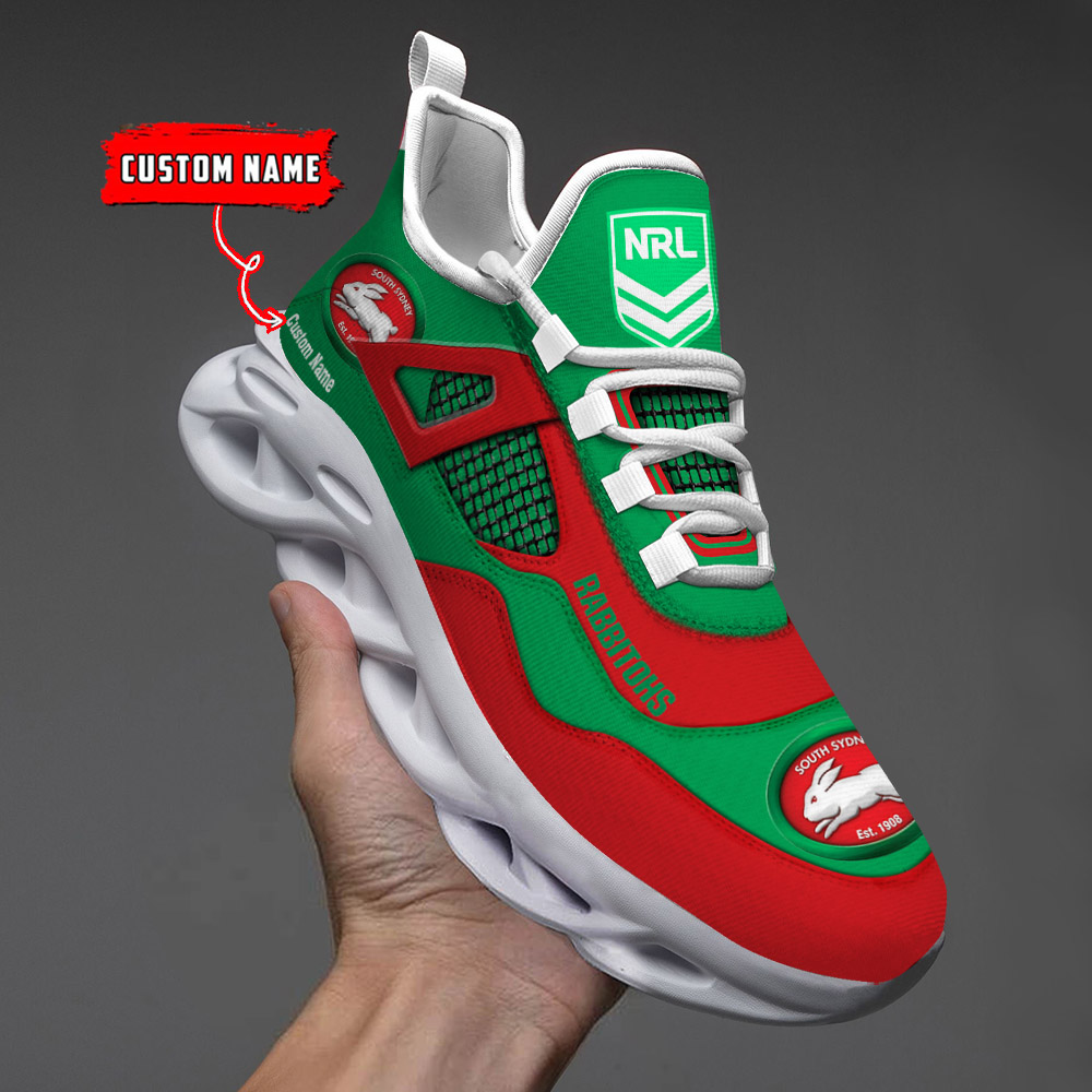 Custom Name South Sydney Rabbitohs NRL MAX SOUL SHOES DS001 - Famjoys Custom Name South Sydney Rabbitohs NRL MAX SOUL SHOES DS001 - Famjoys