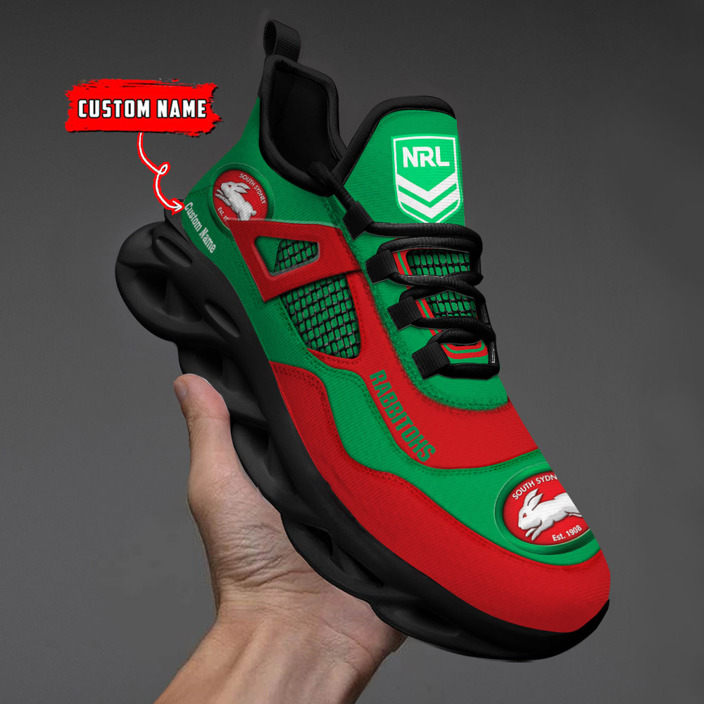 Custom Name South Sydney Rabbitohs NRL MAX SOUL SHOES DS001 - Famjoys Custom Name South Sydney Rabbitohs NRL MAX SOUL SHOES DS001 - Famjoys