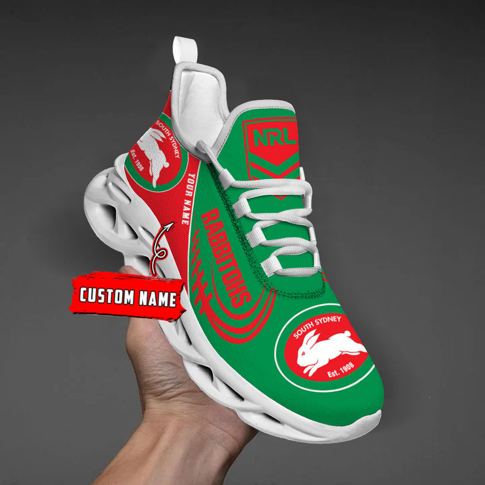 Custom Name South Sydney Rabbitohs PERSONALIZED MAX SOUL SHOES DS006 - Famjoys Custom Name South Sydney Rabbitohs PERSONALIZED MAX SOUL SHOES DS006 - Famjoys