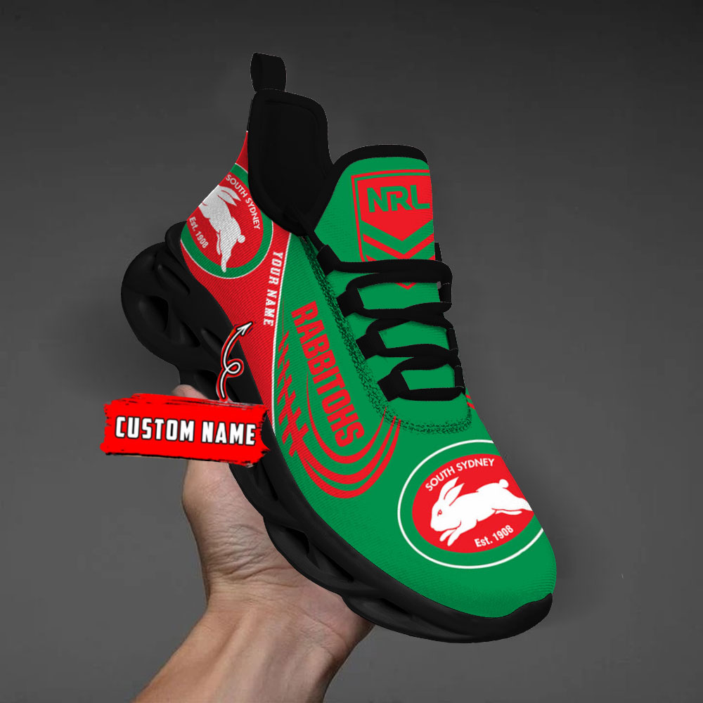 Custom Name South Sydney Rabbitohs PERSONALIZED MAX SOUL SHOES DS006 - Famjoys Custom Name South Sydney Rabbitohs PERSONALIZED MAX SOUL SHOES DS006 - Famjoys