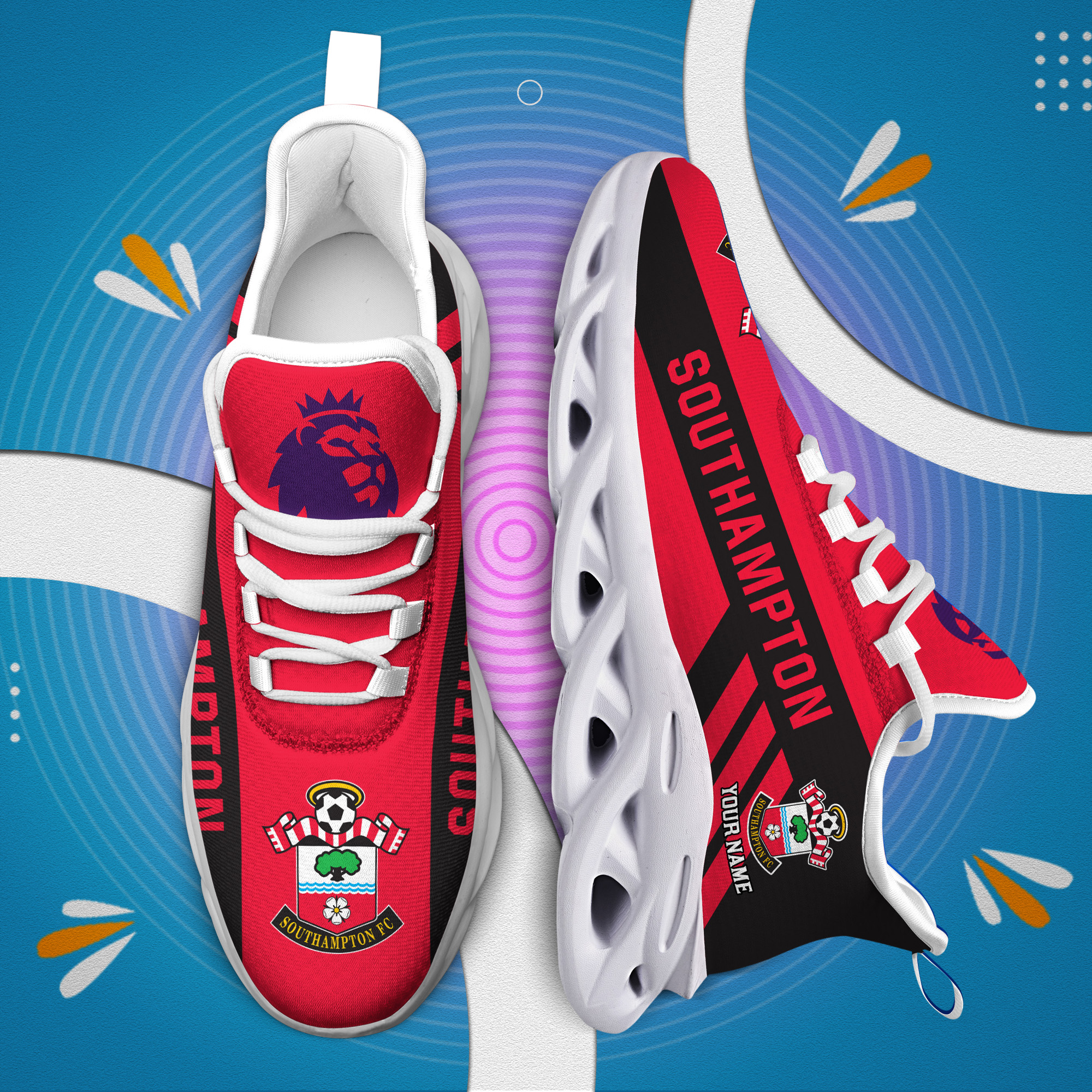 Custom Name Southampton PERSONALIZED MAX SOUL SHOES DS006 EPL - Famjoys Custom Name Southampton PERSONALIZED MAX SOUL SHOES DS006 EPL - Famjoys