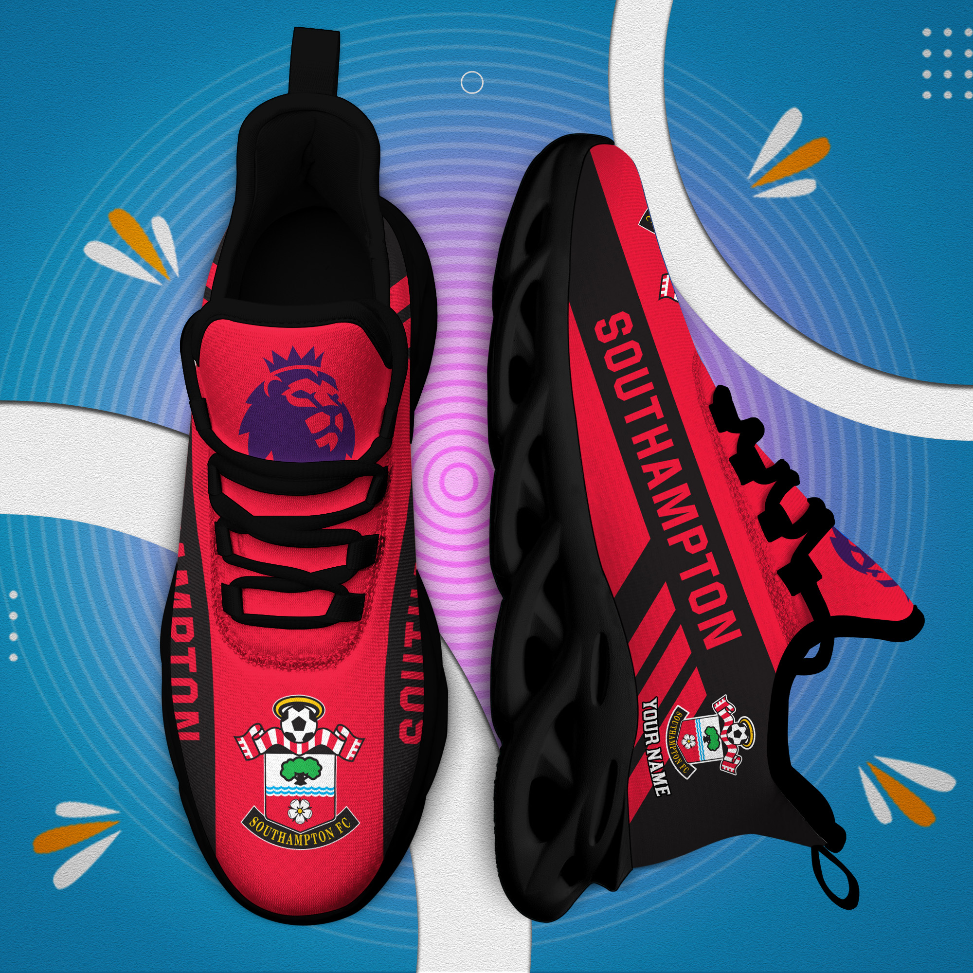 Custom Name Southampton PERSONALIZED MAX SOUL SHOES DS006 EPL - Famjoys Custom Name Southampton PERSONALIZED MAX SOUL SHOES DS006 EPL - Famjoys