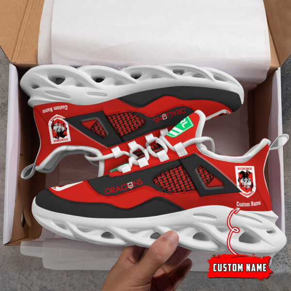 Custom Name St. George Illawarra Dragons NRL MAX SOUL SHOES DS001 - Famjoys Custom Name St. George Illawarra Dragons NRL MAX SOUL SHOES DS001 - Famjoys