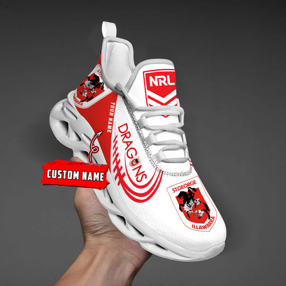 Custom Name St. George Illawarra Dragons PERSONALIZED MAX SOUL SHOES DS006 - Famjoys Custom Name St. George Illawarra Dragons PERSONALIZED MAX SOUL SHOES DS006 - Famjoys