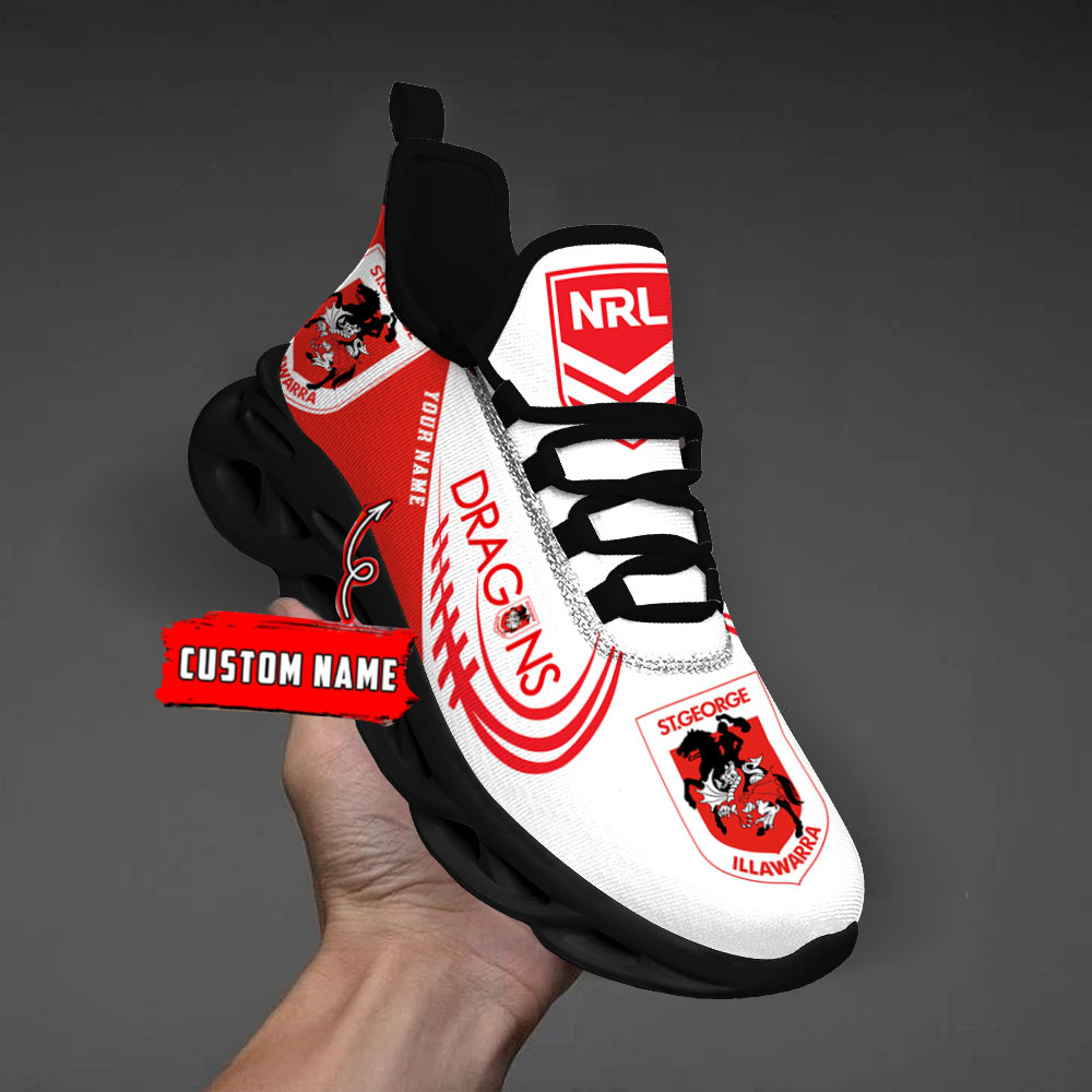 Custom Name St. George Illawarra Dragons PERSONALIZED MAX SOUL SHOES DS006 - Famjoys Custom Name St. George Illawarra Dragons PERSONALIZED MAX SOUL SHOES DS006 - Famjoys