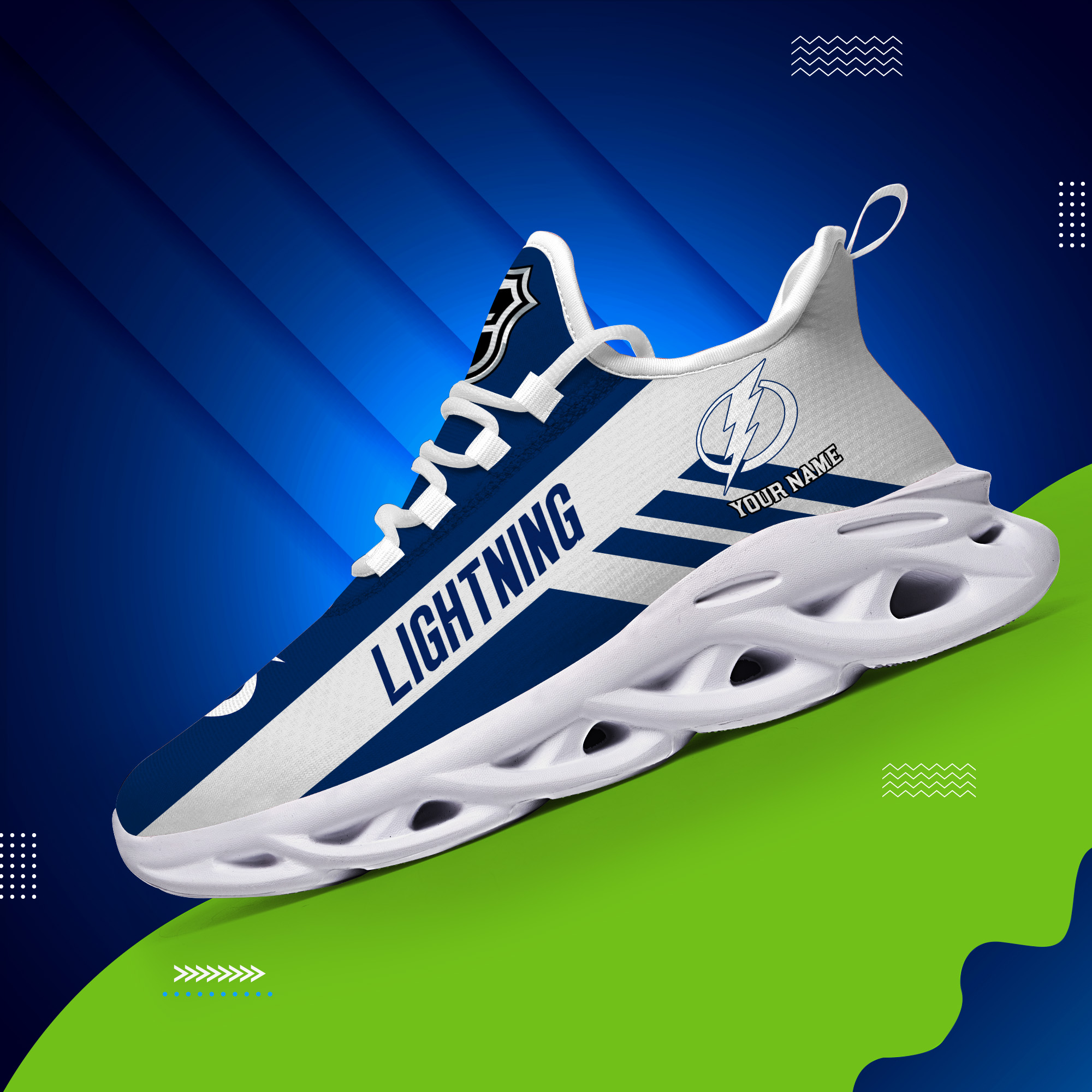 Custom Name Tampa Bay Lightning PERSONALIZED MAX SOUL SHOES DS004 - Famjoys Custom Name Tampa Bay Lightning PERSONALIZED MAX SOUL SHOES DS004 - Famjoys