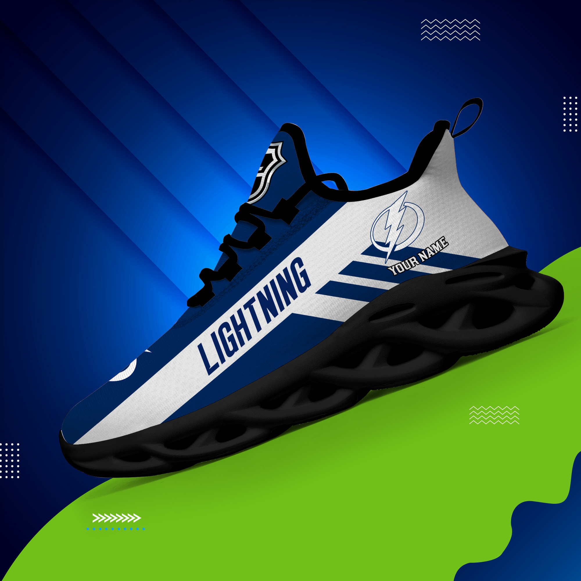 Custom Name Tampa Bay Lightning PERSONALIZED MAX SOUL SHOES DS004 - Famjoys Custom Name Tampa Bay Lightning PERSONALIZED MAX SOUL SHOES DS004 - Famjoys