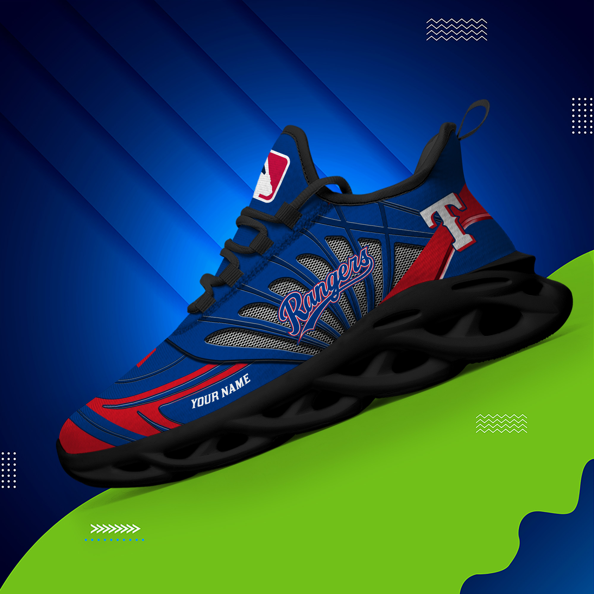 Custom Name Texas Rangers PERSONALIZED MAX SOUL SHOES DS005 - Famjoys Custom Name Texas Rangers PERSONALIZED MAX SOUL SHOES DS005 - Famjoys