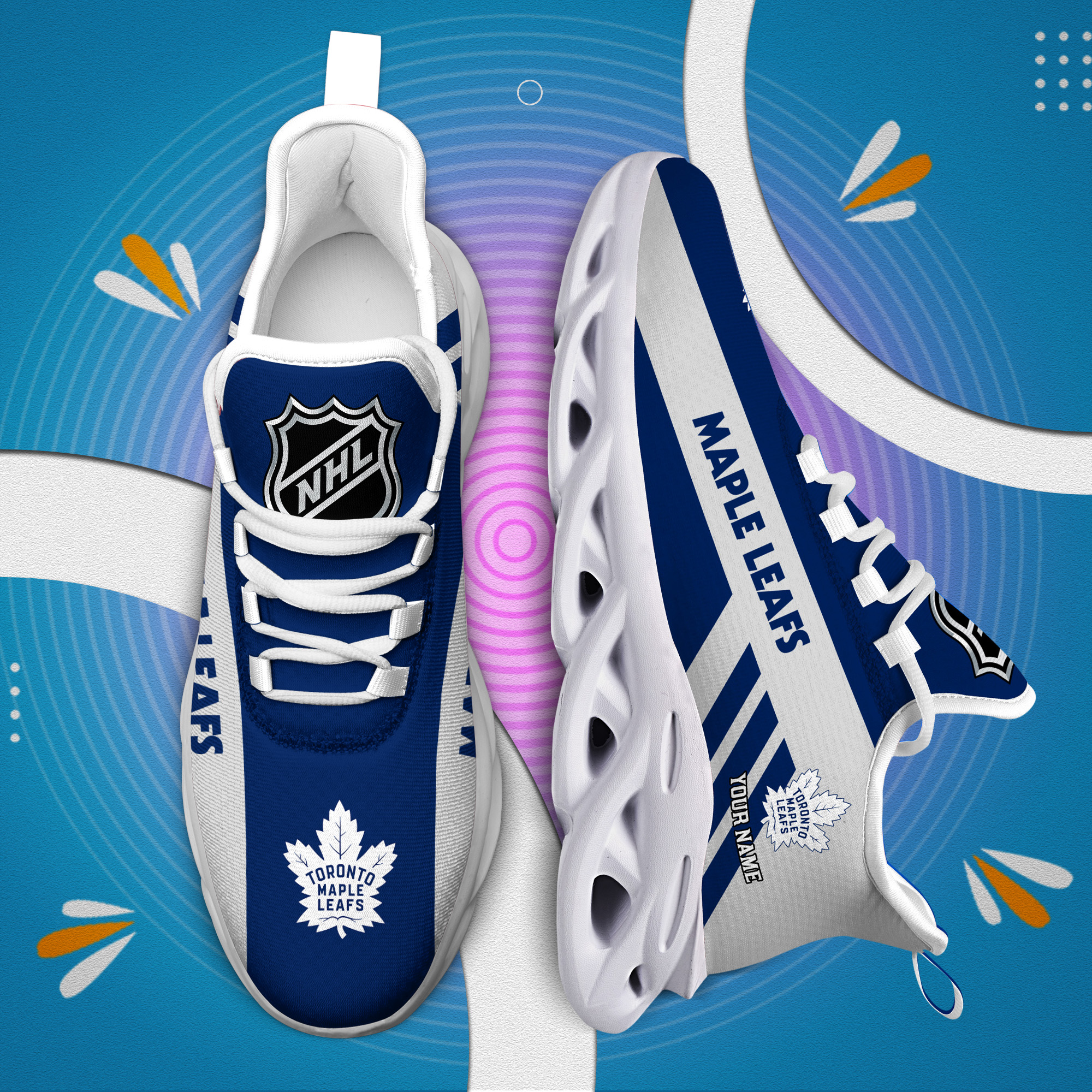 Custom Name Toronto Maple Leafs PERSONALIZED MAX SOUL SHOES DS004 - Famjoys Custom Name Toronto Maple Leafs PERSONALIZED MAX SOUL SHOES DS004 - Famjoys