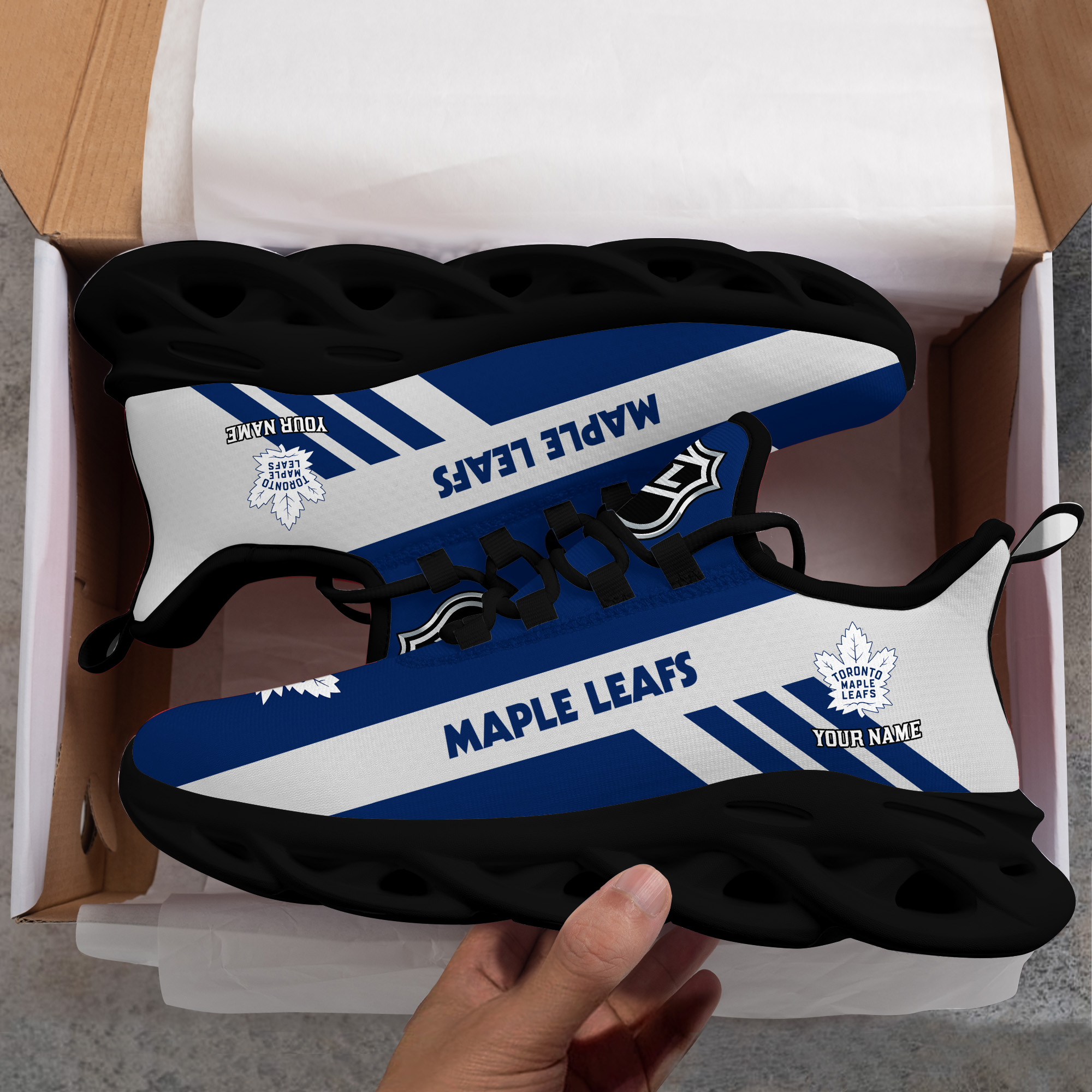 Custom Name Toronto Maple Leafs PERSONALIZED MAX SOUL SHOES DS004 - Famjoys Custom Name Toronto Maple Leafs PERSONALIZED MAX SOUL SHOES DS004 - Famjoys