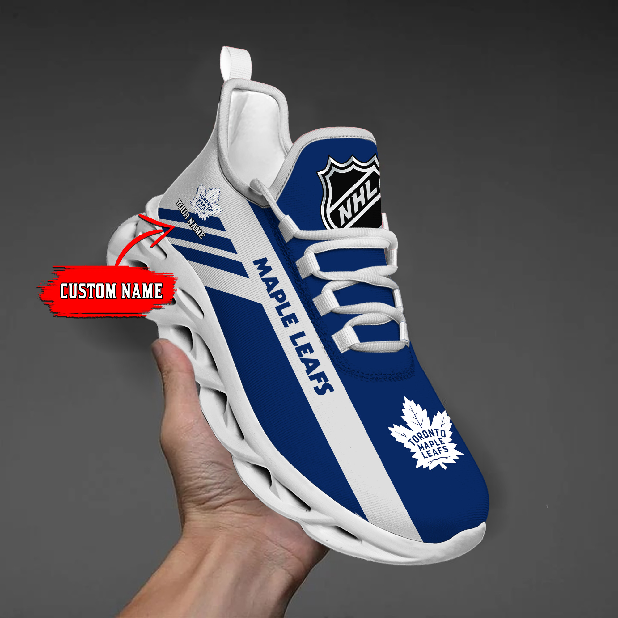 Custom Name Toronto Maple Leafs PERSONALIZED MAX SOUL SHOES DS004 - Famjoys Custom Name Toronto Maple Leafs PERSONALIZED MAX SOUL SHOES DS004 - Famjoys