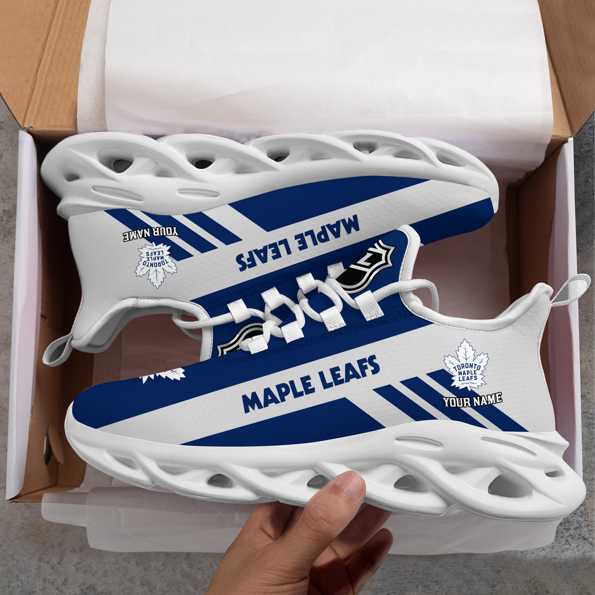 Custom Name Toronto Maple Leafs PERSONALIZED MAX SOUL SHOES DS004 - Famjoys Custom Name Toronto Maple Leafs PERSONALIZED MAX SOUL SHOES DS004 - Famjoys