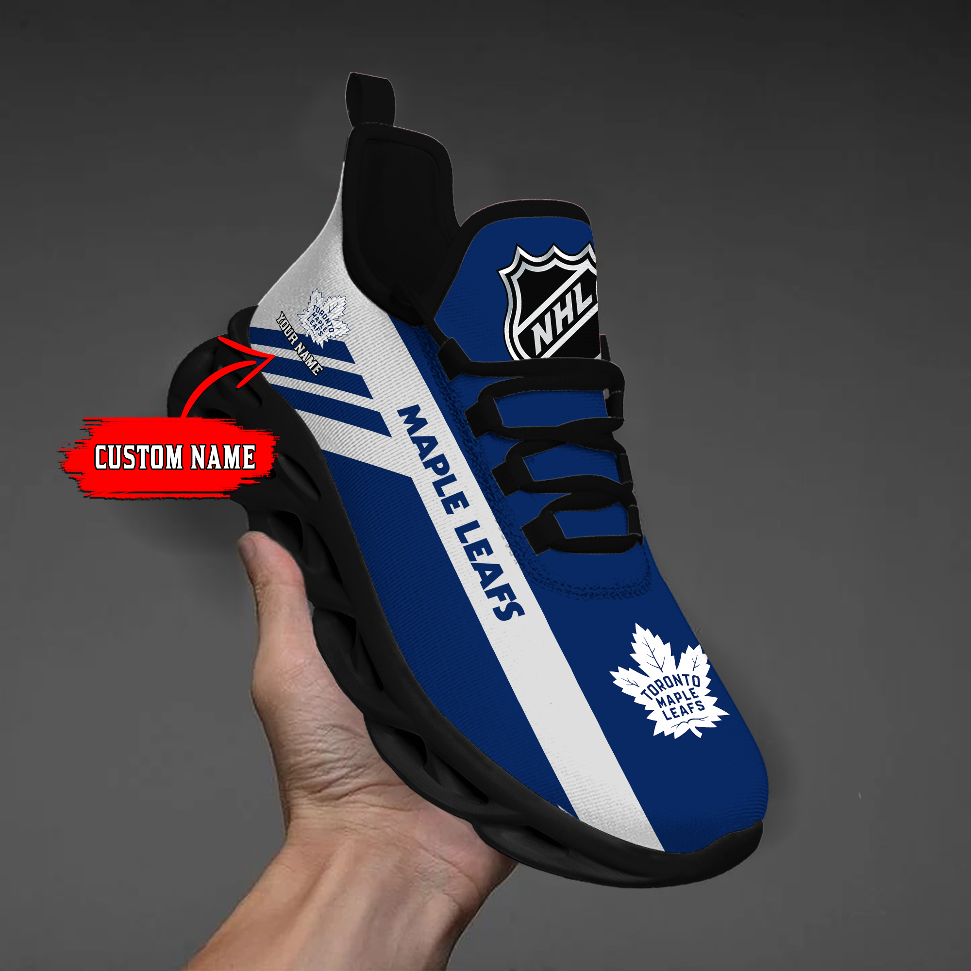 Custom Name Toronto Maple Leafs PERSONALIZED MAX SOUL SHOES DS004 - Famjoys Custom Name Toronto Maple Leafs PERSONALIZED MAX SOUL SHOES DS004 - Famjoys