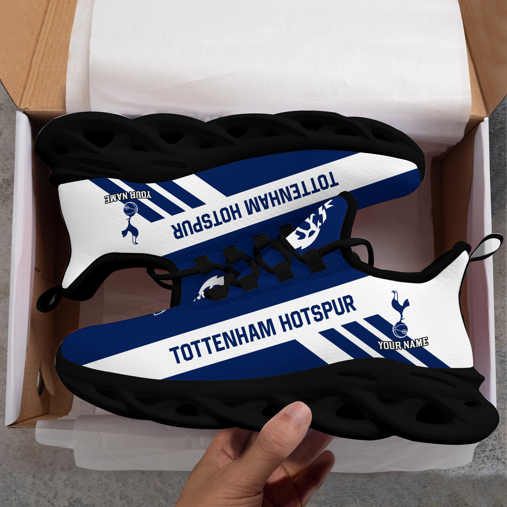 Custom Name Tottenham Hotspur PERSONALIZED MAX SOUL SHOES DS006 EPL - Famjoys Custom Name Tottenham Hotspur PERSONALIZED MAX SOUL SHOES DS006 EPL - Famjoys
