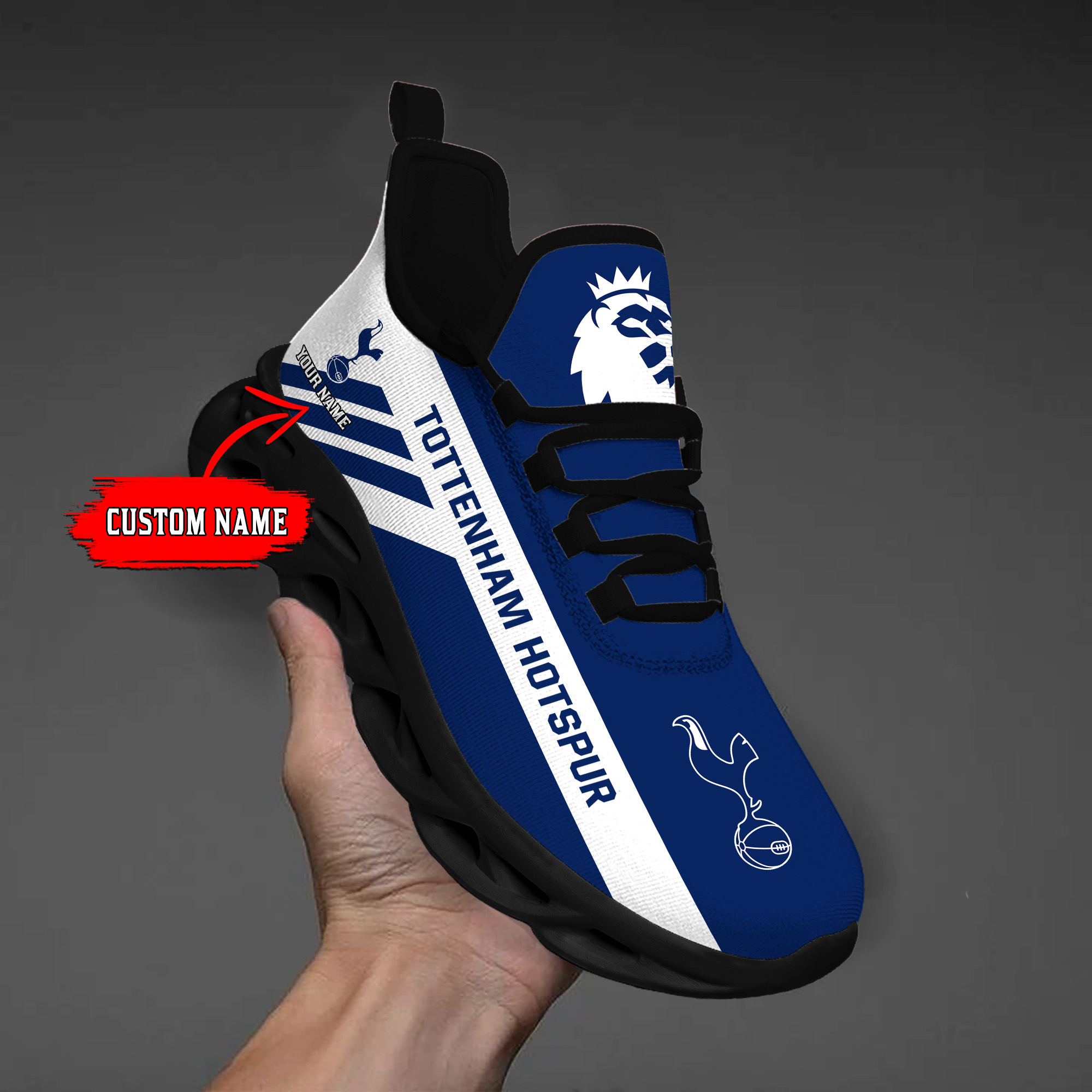 Custom Name Tottenham Hotspur PERSONALIZED MAX SOUL SHOES DS006 EPL - Famjoys Custom Name Tottenham Hotspur PERSONALIZED MAX SOUL SHOES DS006 EPL - Famjoys