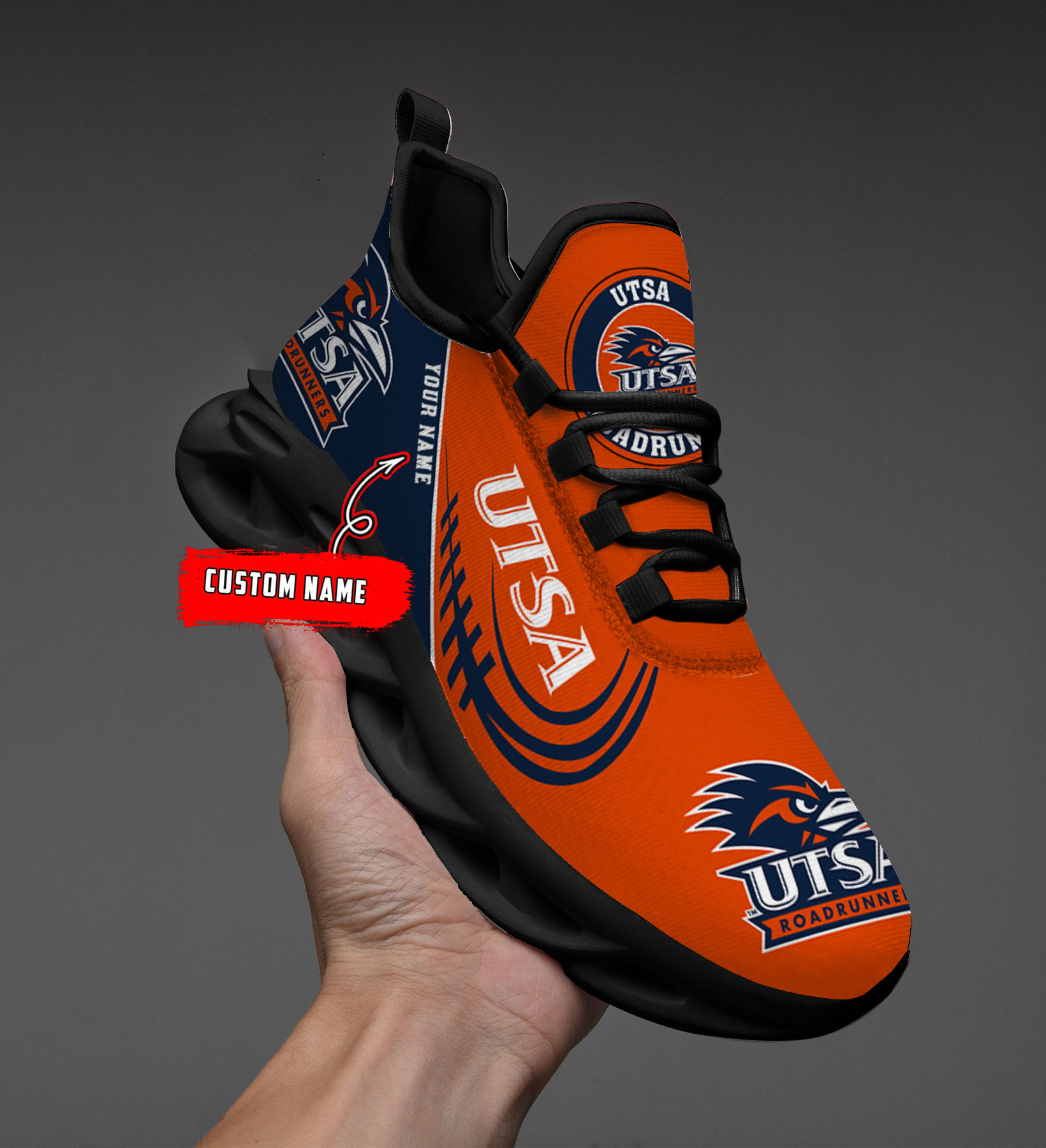 Custom Name UTSA Roadrunners PERSONALIZED MAX SOUL SHOES DS006 - Famjoys Custom Name UTSA Roadrunners PERSONALIZED MAX SOUL SHOES DS006 - Famjoys