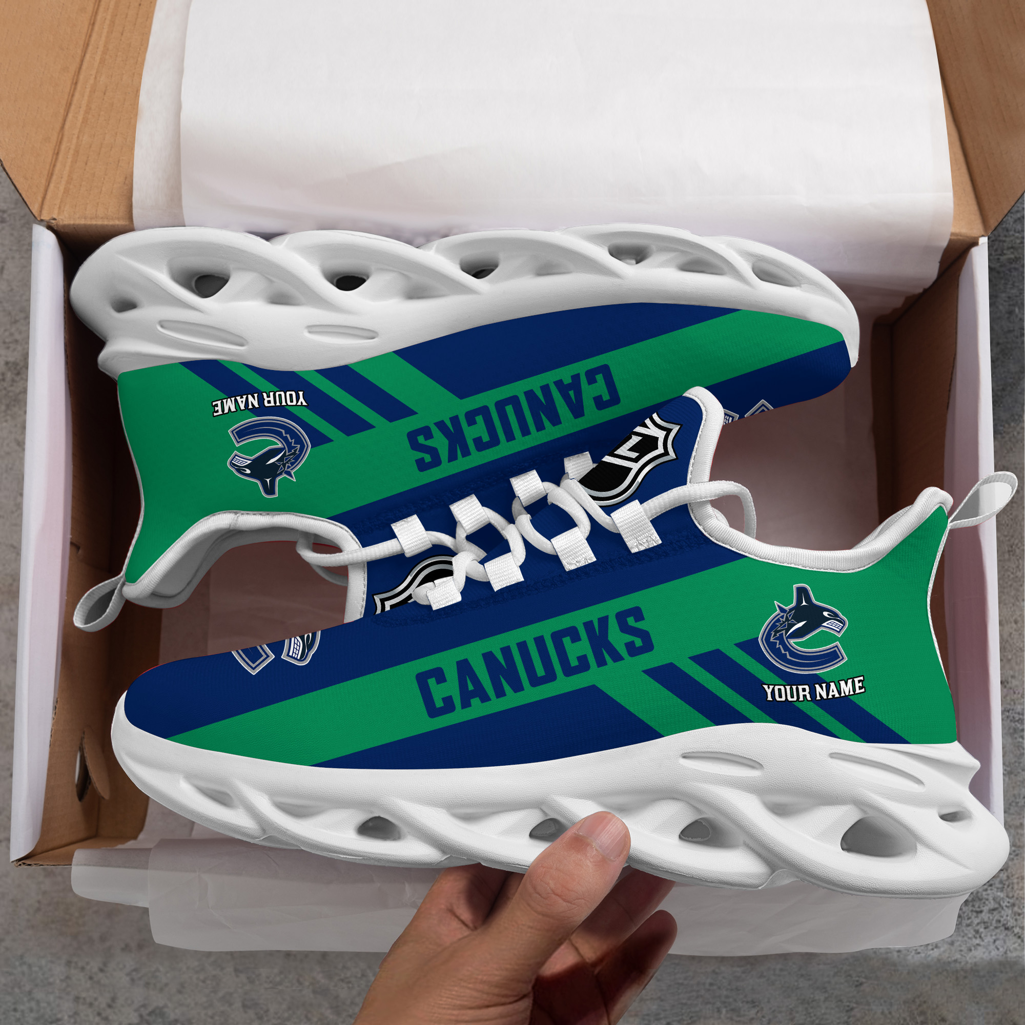 Custom Name Vancouver Canucks PERSONALIZED MAX SOUL SHOES DS004 - Famjoys Custom Name Vancouver Canucks PERSONALIZED MAX SOUL SHOES DS004 - Famjoys