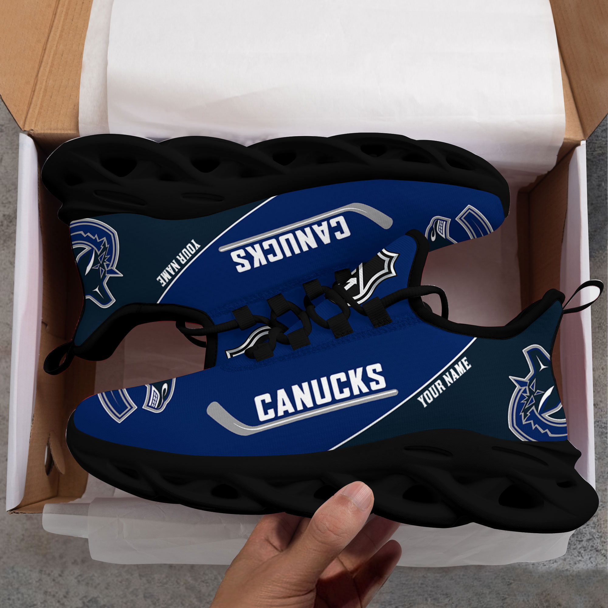 Custom Name Vancouver Canucks PERSONALIZED MAX SOUL SHOES DS006 NEW 2022 M1 - Famjoys Custom Name Vancouver Canucks PERSONALIZED MAX SOUL SHOES DS006 NEW 2022 M1 - Famjoys