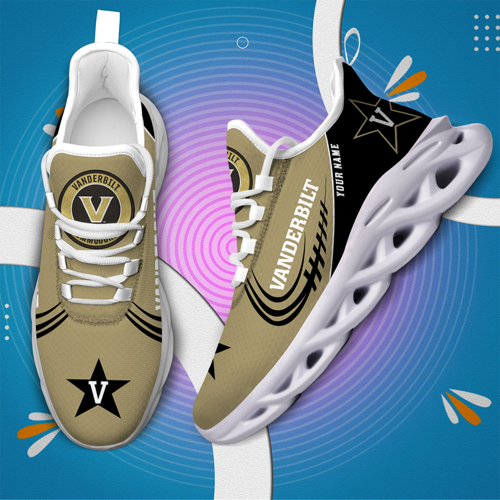 Custom Name Vanderbilt Commodores PERSONALIZED MAX SOUL SHOES DS006 - Famjoys Custom Name Vanderbilt Commodores PERSONALIZED MAX SOUL SHOES DS006 - Famjoys