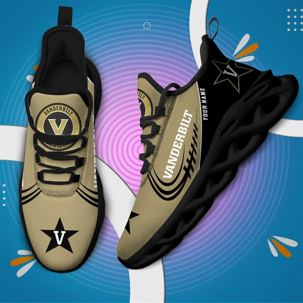Custom Name Vanderbilt Commodores PERSONALIZED MAX SOUL SHOES DS006 - Famjoys Custom Name Vanderbilt Commodores PERSONALIZED MAX SOUL SHOES DS006 - Famjoys