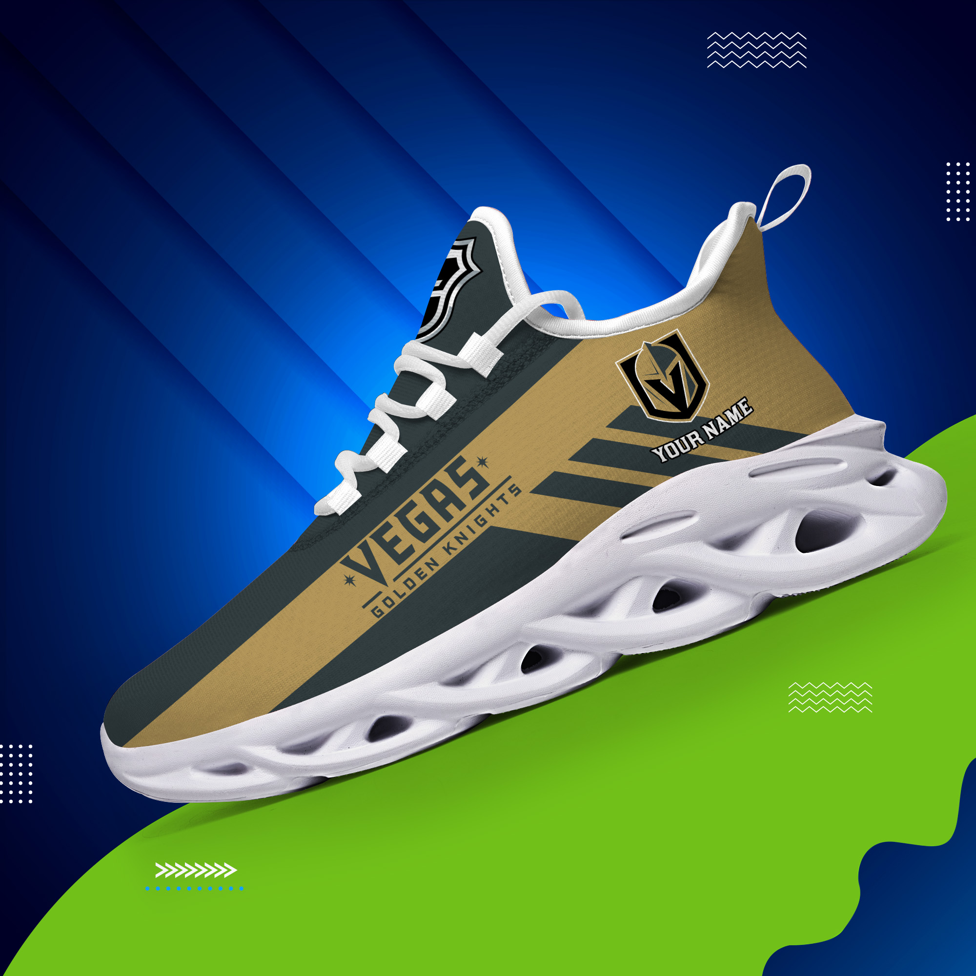 Custom Name Vegas Golden Knights PERSONALIZED MAX SOUL SHOES DS004 - Famjoys Custom Name Vegas Golden Knights PERSONALIZED MAX SOUL SHOES DS004 - Famjoys