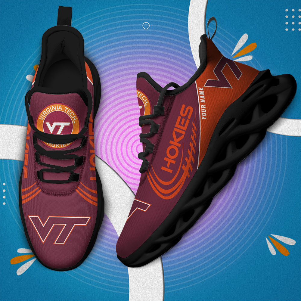 Custom Name Virginia Tech Hokies PERSONALIZED MAX SOUL SHOES DS006 - Famjoys Custom Name Virginia Tech Hokies PERSONALIZED MAX SOUL SHOES DS006 - Famjoys