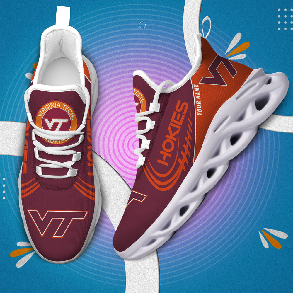 Custom Name Virginia Tech Hokies PERSONALIZED MAX SOUL SHOES DS006 - Famjoys Custom Name Virginia Tech Hokies PERSONALIZED MAX SOUL SHOES DS006 - Famjoys