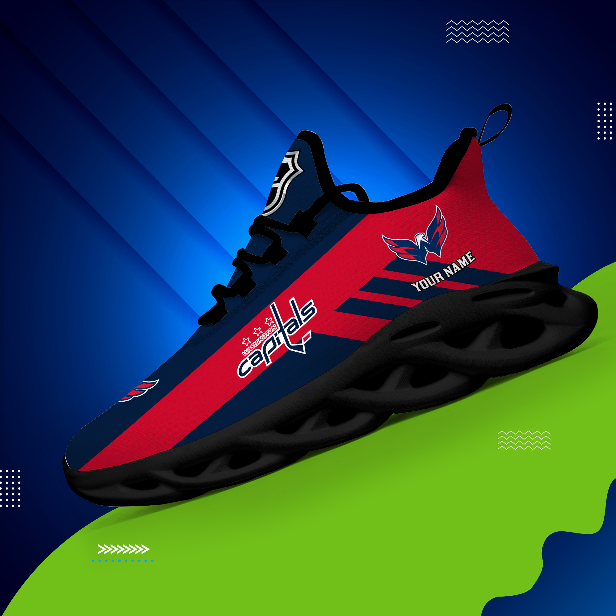 Custom Name Washington Capitals PERSONALIZED MAX SOUL SHOES DS004 - Famjoys Custom Name Washington Capitals PERSONALIZED MAX SOUL SHOES DS004 - Famjoys