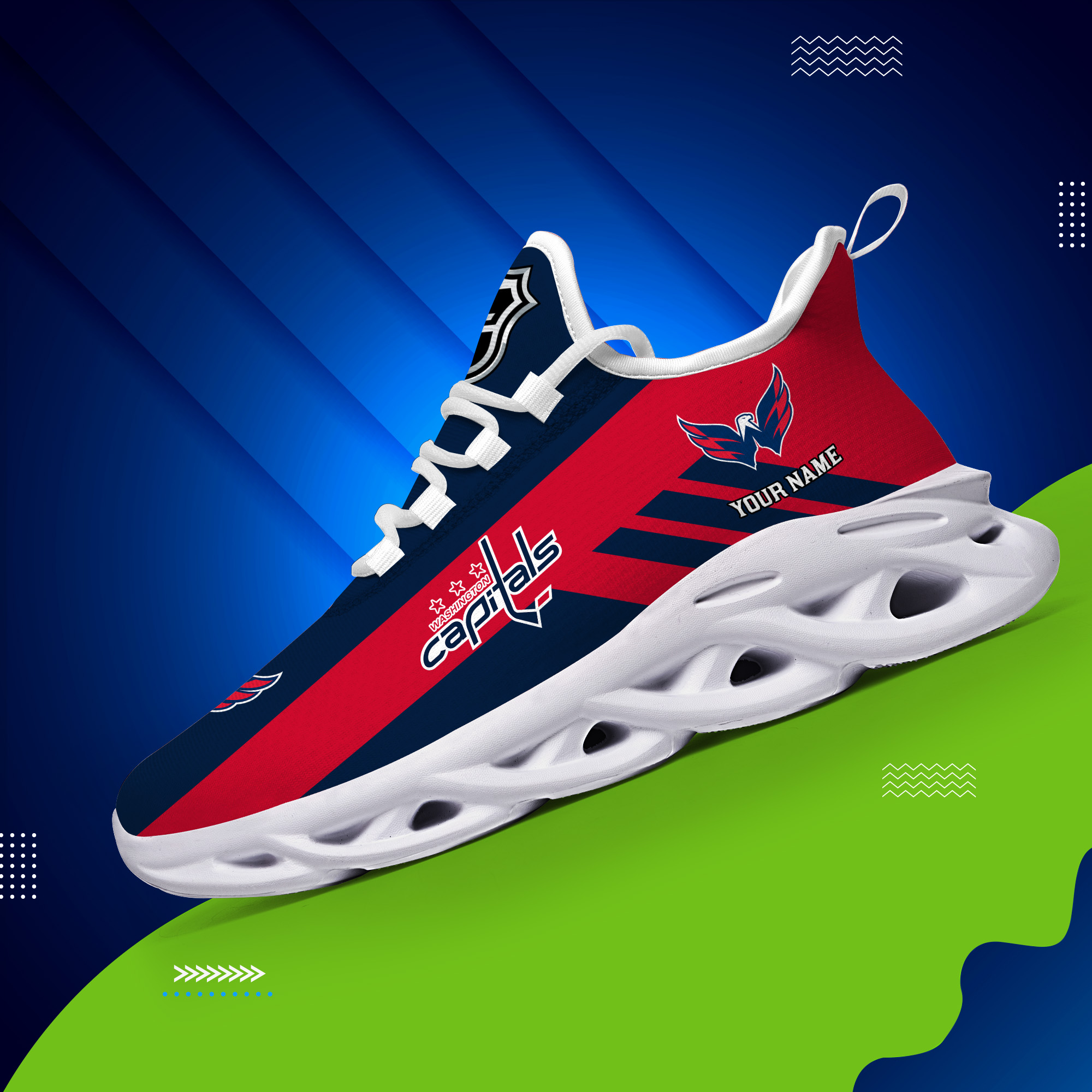 Custom Name Washington Capitals PERSONALIZED MAX SOUL SHOES DS004 - Famjoys Custom Name Washington Capitals PERSONALIZED MAX SOUL SHOES DS004 - Famjoys