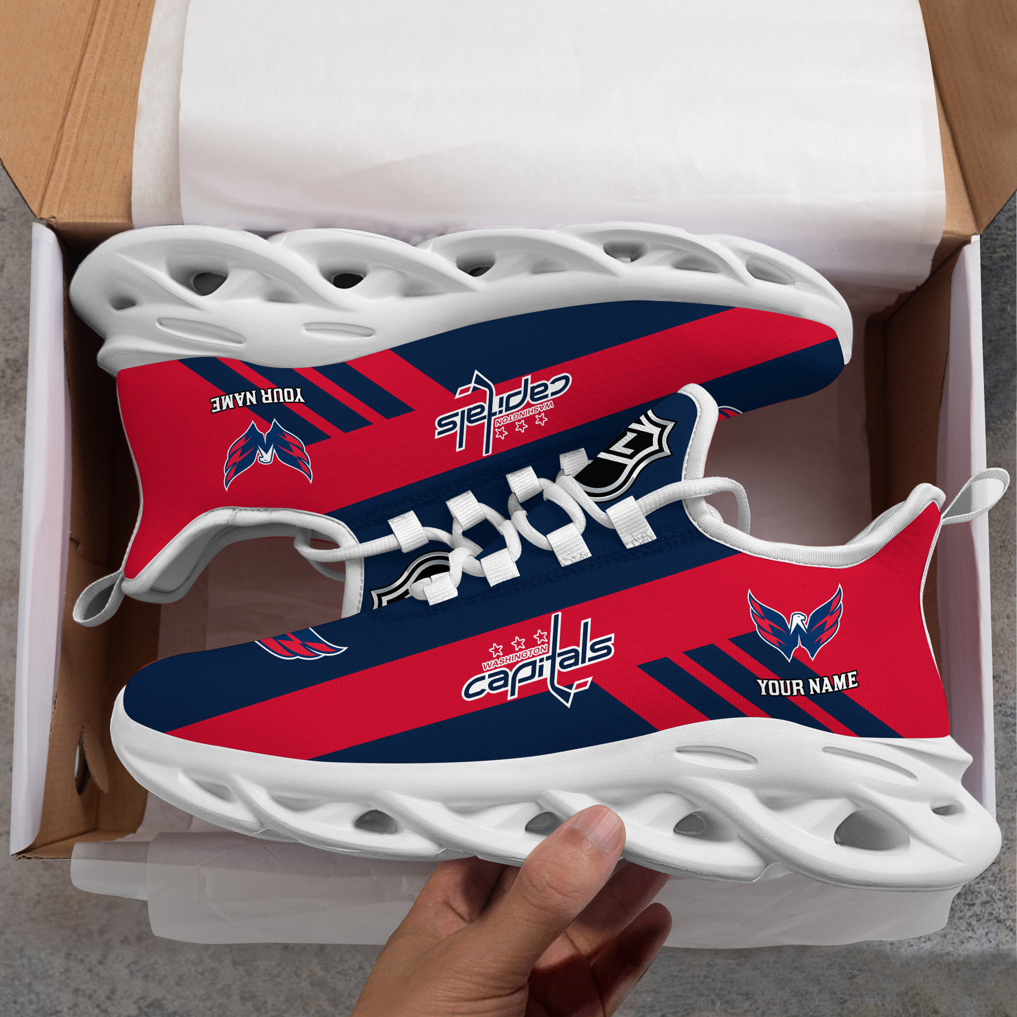 Custom Name Washington Capitals PERSONALIZED MAX SOUL SHOES DS004 - Famjoys Custom Name Washington Capitals PERSONALIZED MAX SOUL SHOES DS004 - Famjoys