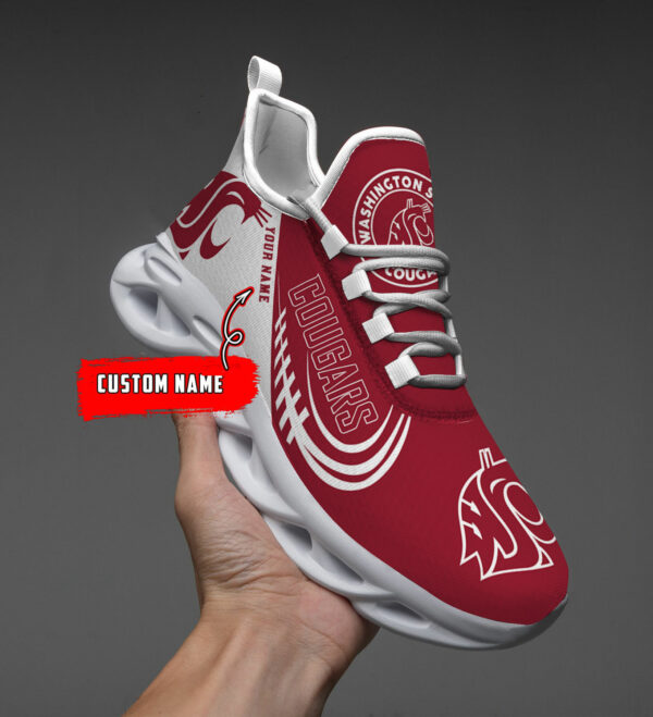 Custom Name Washington State Cougars PERSONALIZED MAX SOUL SHOES DS006 - Famjoys Custom Name Washington State Cougars PERSONALIZED MAX SOUL SHOES DS006 - Famjoys