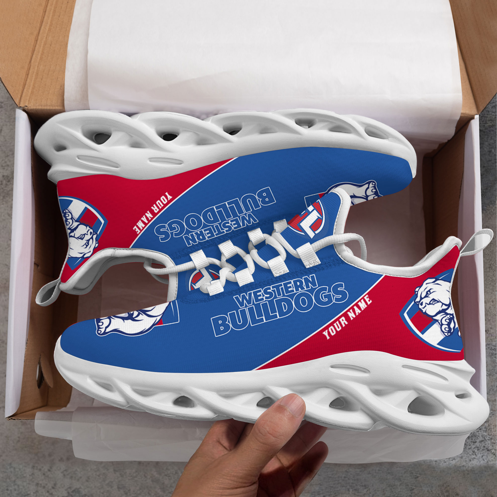 Custom Name Western Bulldogs PERSONALIZED MAX SOUL SHOES DS006 - Famjoys Custom Name Western Bulldogs PERSONALIZED MAX SOUL SHOES DS006 - Famjoys