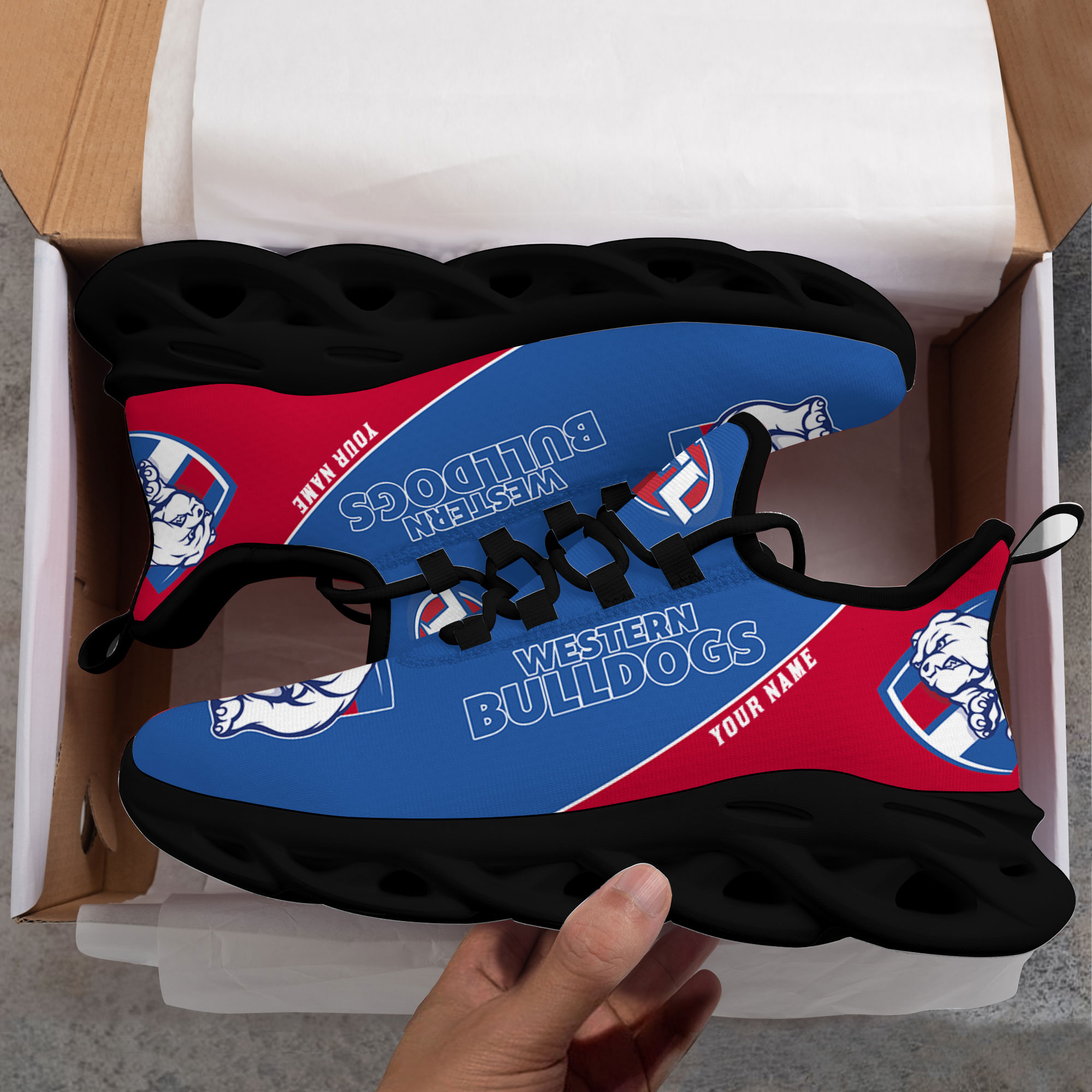 Custom Name Western Bulldogs PERSONALIZED MAX SOUL SHOES DS006 - Famjoys Custom Name Western Bulldogs PERSONALIZED MAX SOUL SHOES DS006 - Famjoys