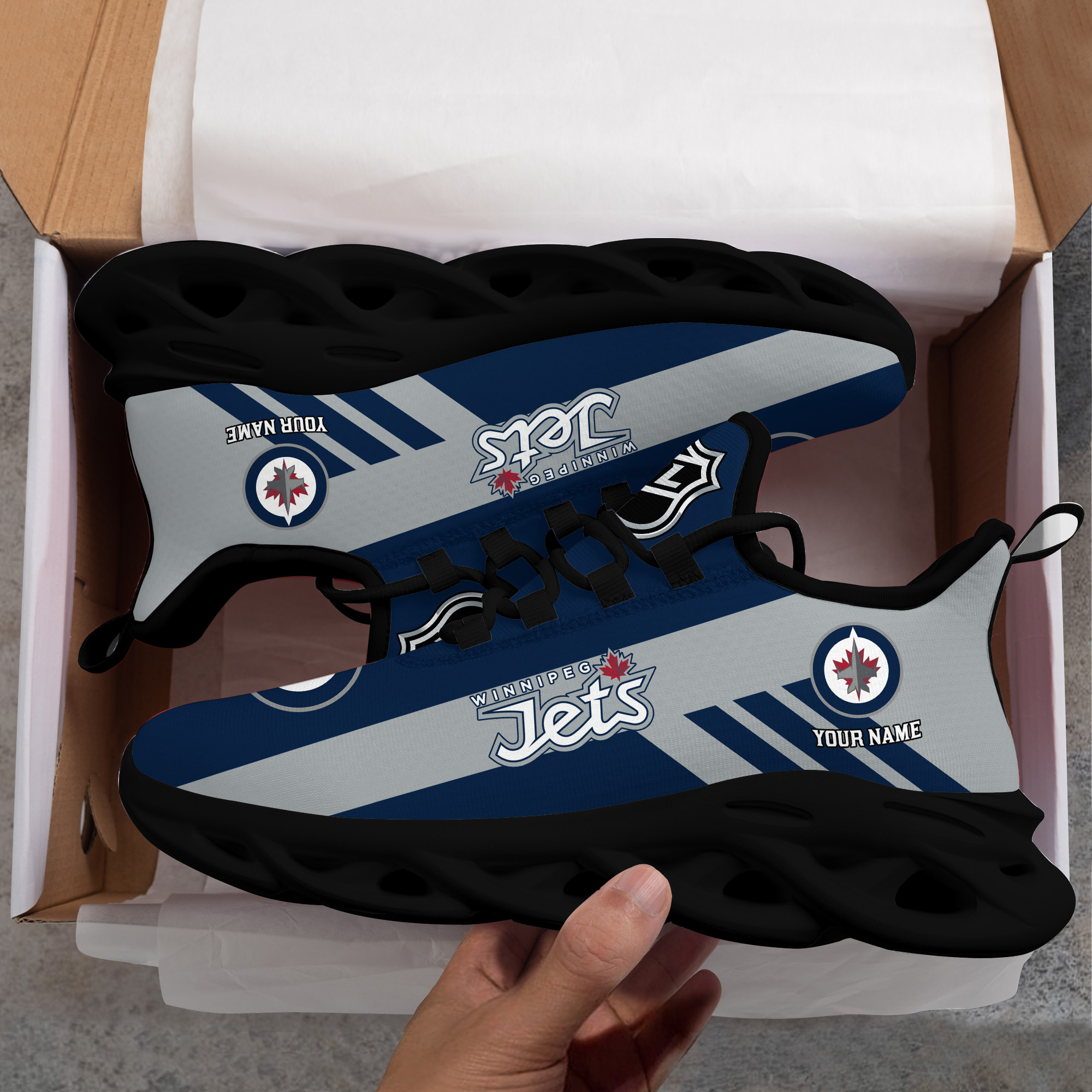 Custom Name Winnipeg Jets PERSONALIZED MAX SOUL SHOES DS004 - Famjoys Custom Name Winnipeg Jets PERSONALIZED MAX SOUL SHOES DS004 - Famjoys
