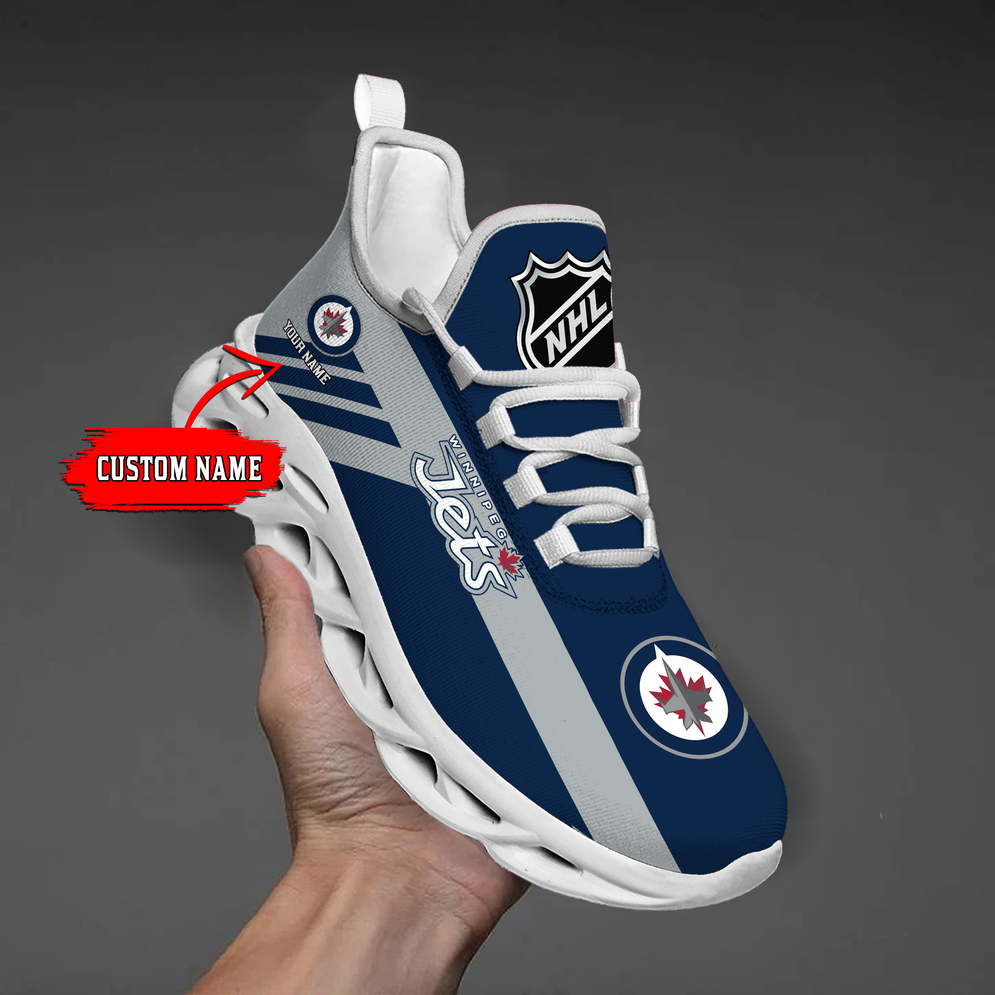 Custom Name Winnipeg Jets PERSONALIZED MAX SOUL SHOES DS004 - Famjoys Custom Name Winnipeg Jets PERSONALIZED MAX SOUL SHOES DS004 - Famjoys