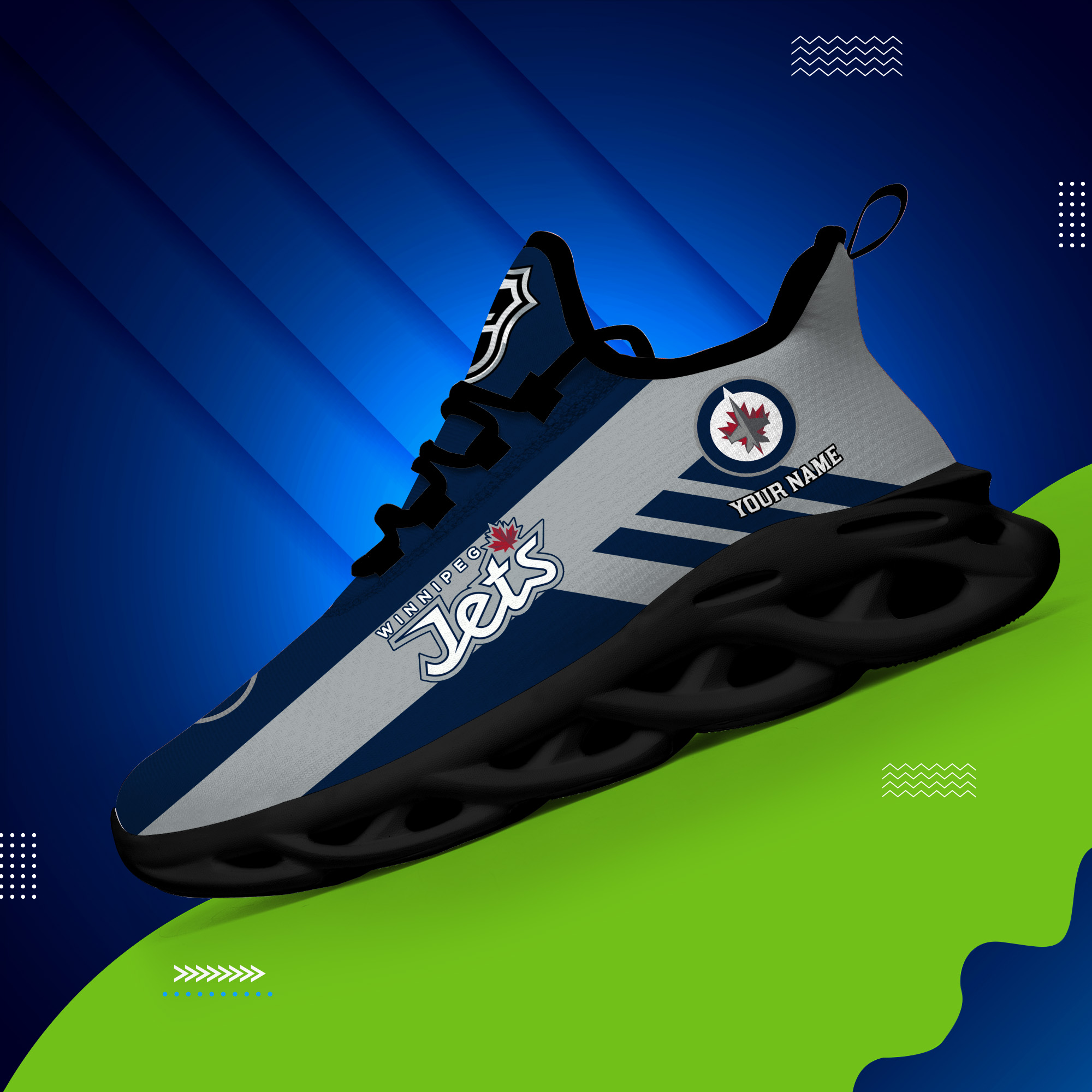 Custom Name Winnipeg Jets PERSONALIZED MAX SOUL SHOES DS004 - Famjoys Custom Name Winnipeg Jets PERSONALIZED MAX SOUL SHOES DS004 - Famjoys