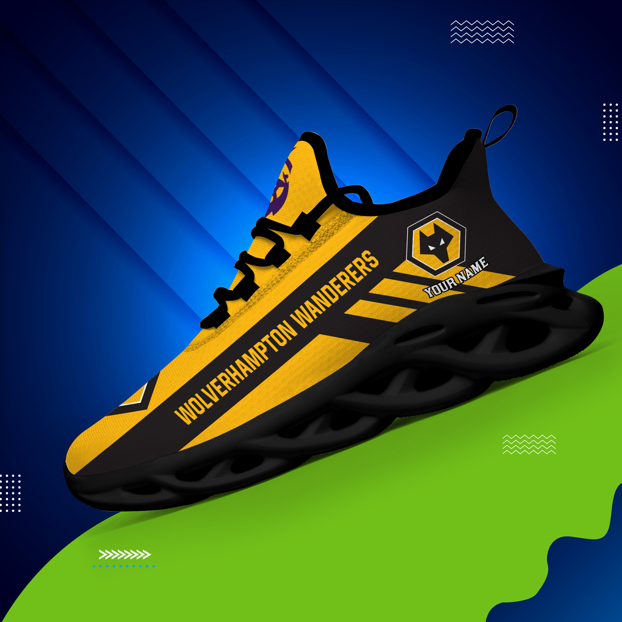 Custom Name Wolverhampton PERSONALIZED MAX SOUL SHOES DS006 EPL - Famjoys Custom Name Wolverhampton PERSONALIZED MAX SOUL SHOES DS006 EPL - Famjoys