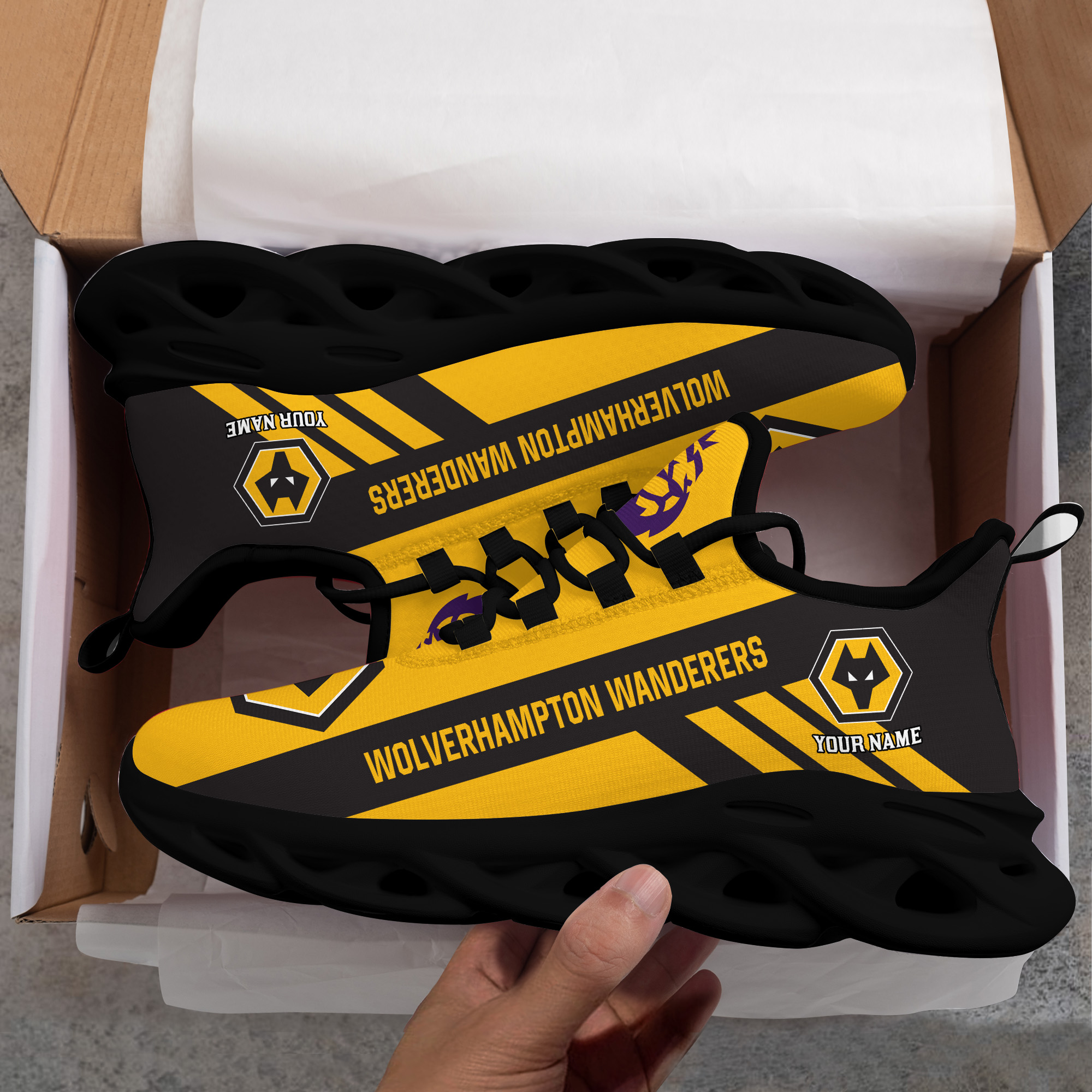 Custom Name Wolverhampton PERSONALIZED MAX SOUL SHOES DS006 EPL - Famjoys Custom Name Wolverhampton PERSONALIZED MAX SOUL SHOES DS006 EPL - Famjoys