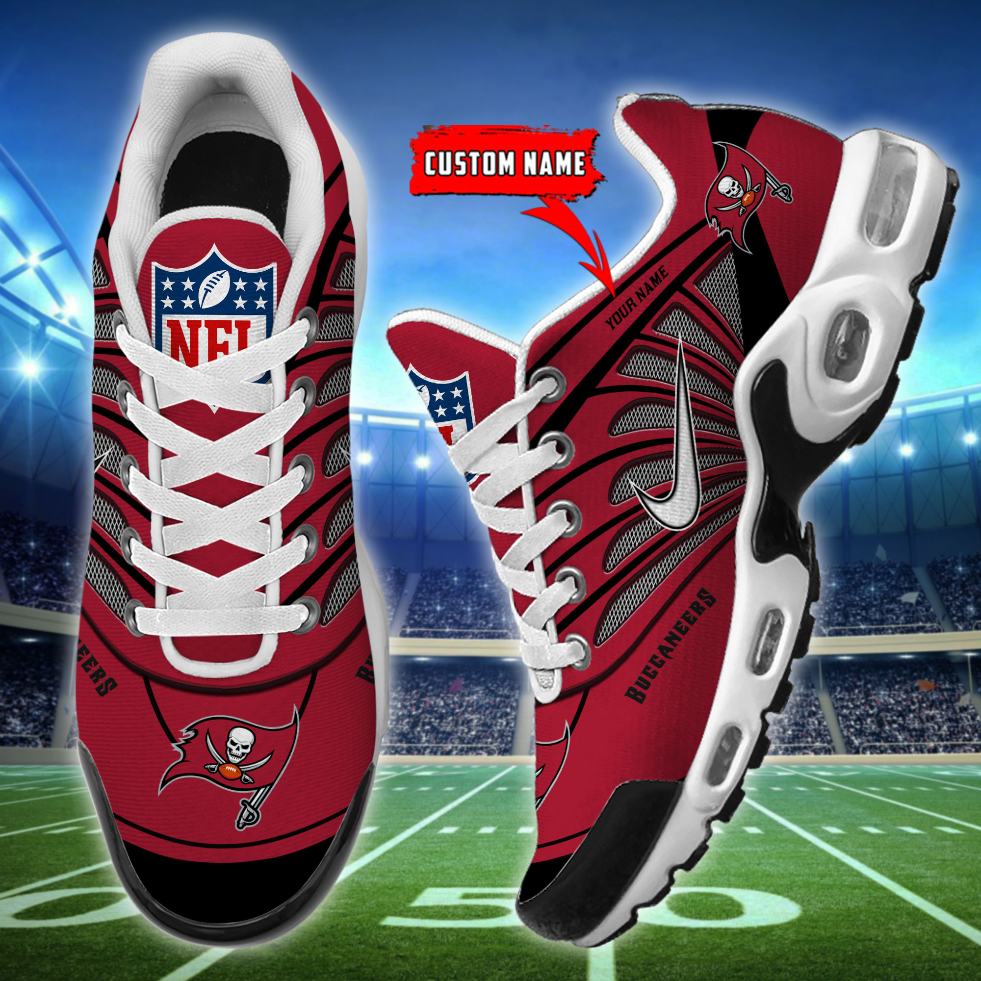 Customize Your Name with Tampa Bay Buccaneers Ver 39 Sport Shoes - Famjoys Customize Your Name with Tampa Bay Buccaneers Ver 39 Sport Shoes - Famjoys