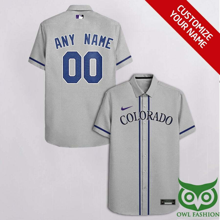 Customized Colorado Rockies Gray With Jeans Blue Hawaiian Shirt - Famjoys Customized Colorado Rockies Gray With Jeans Blue Hawaiian Shirt - Famjoys